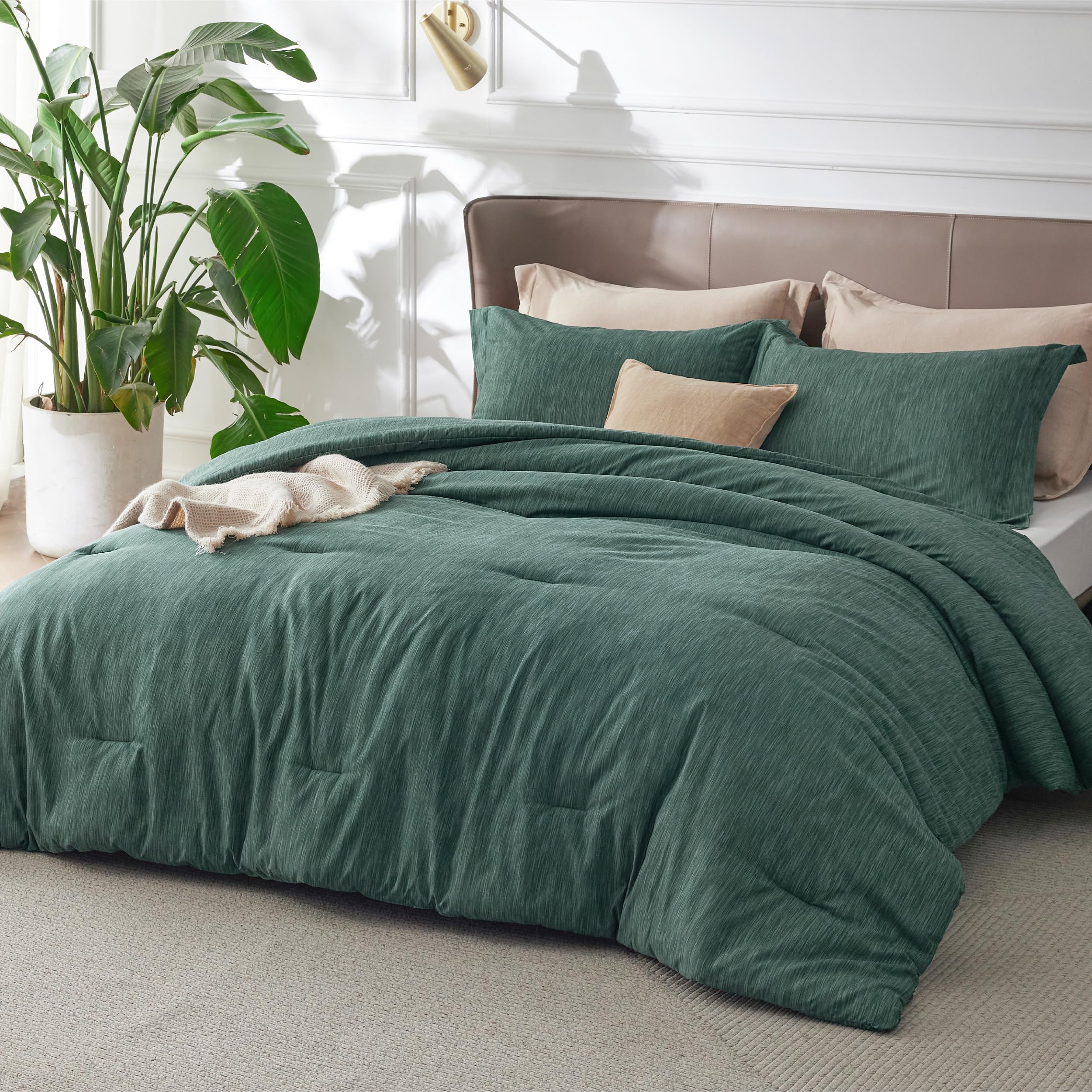 Foto 7 | Juego de Edredón Bedsure Full Verde Esmeralda Para Todas Las Estaciones 3 Piezas - Venta Internacional
