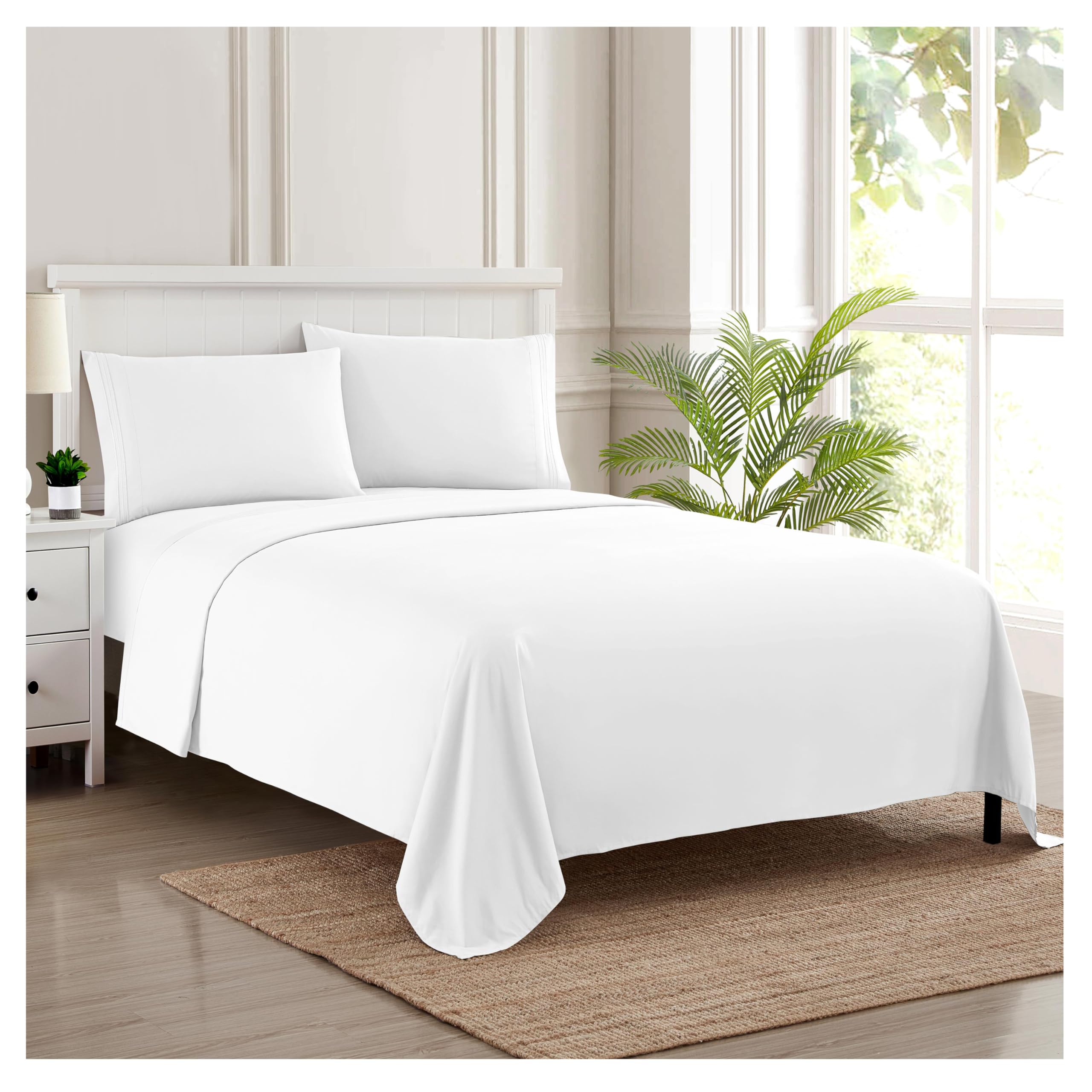Foto 2 pulgar | Sábanas Sweet Home Collection King Size, Color Blanco 1800tc - Venta Internacional.