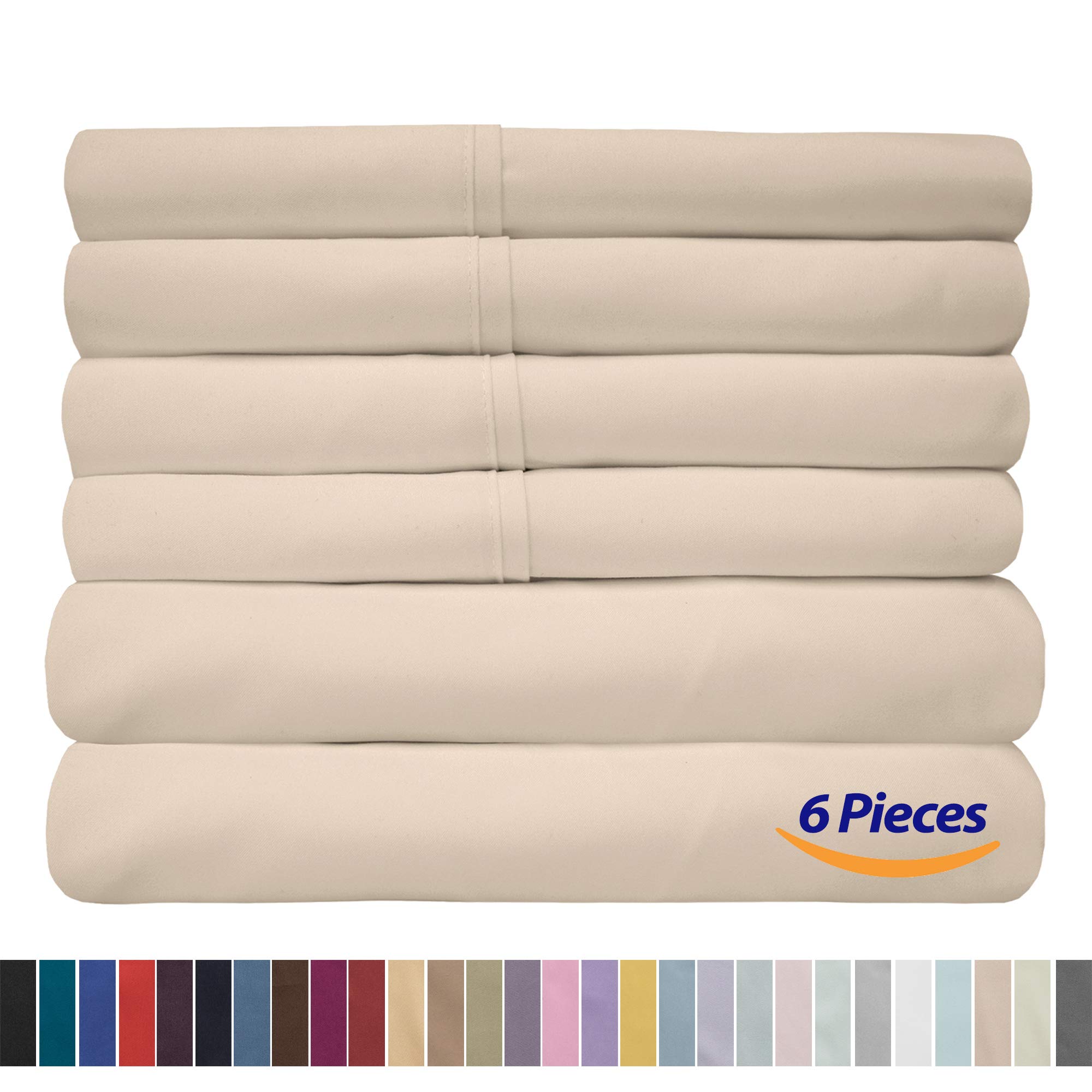 Foto 7 pulgar | Juego De Sábanas Sweet Home Collection Supreme Split King Beige - Venta Internacional.