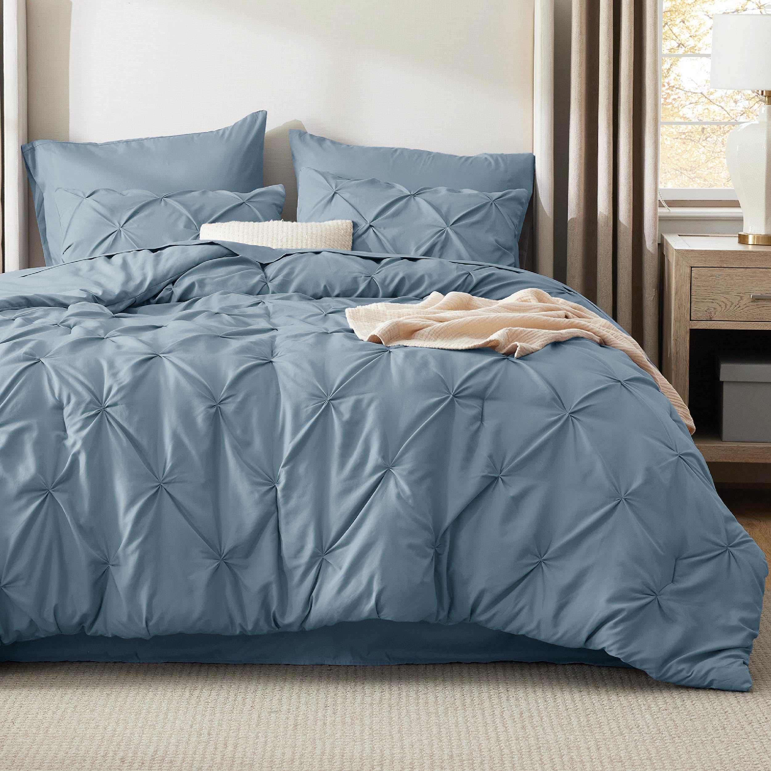 Foto 3 | Juego De Edredón Bedsure, Tamaño King, Azul Mineral, 7 Piezas - Venta Internacional.
