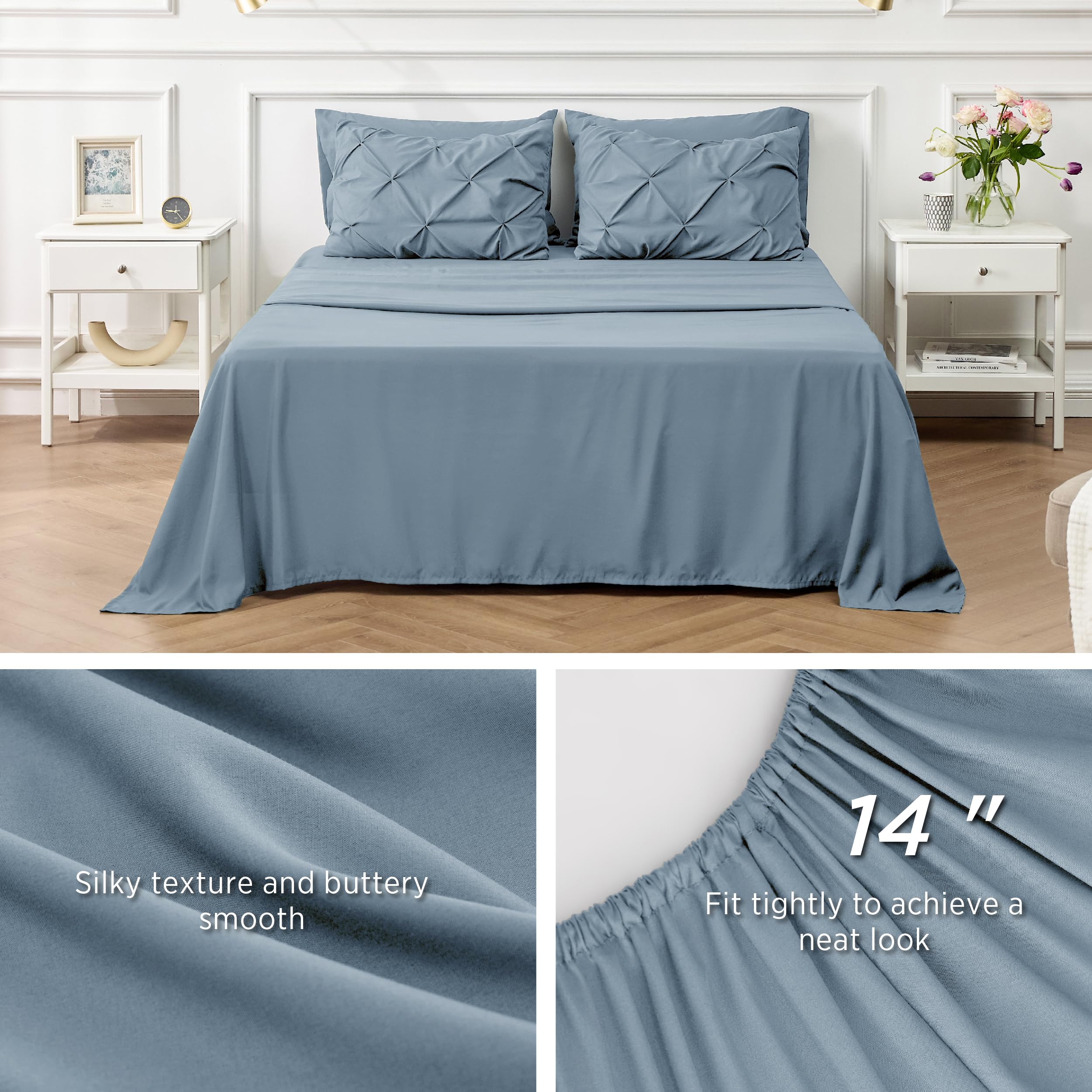 Foto 5 | Juego De Edredón Bedsure, Tamaño King, Azul Mineral, 7 Piezas - Venta Internacional.