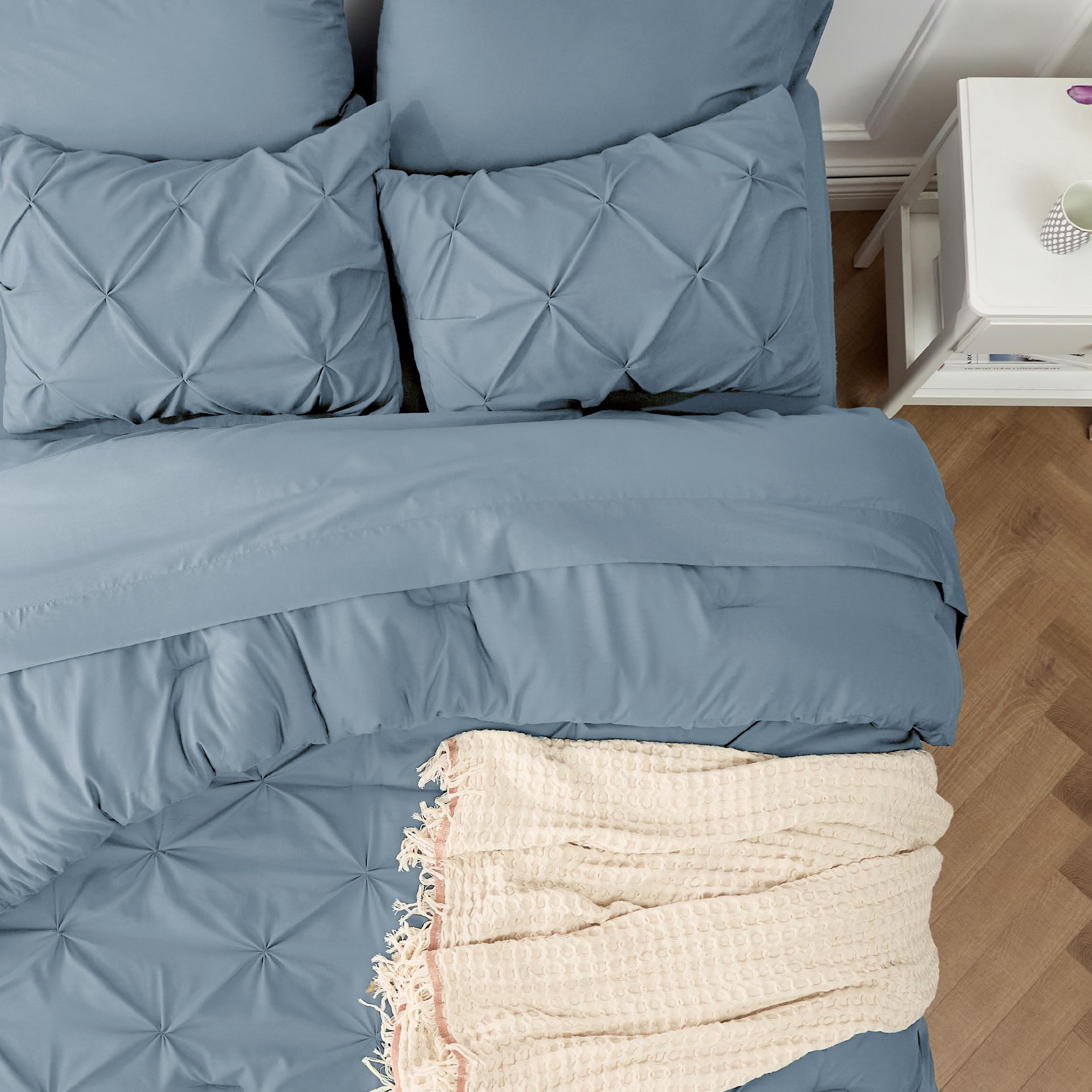 Foto 6 | Juego De Edredón Bedsure, Tamaño King, Azul Mineral, 7 Piezas - Venta Internacional.