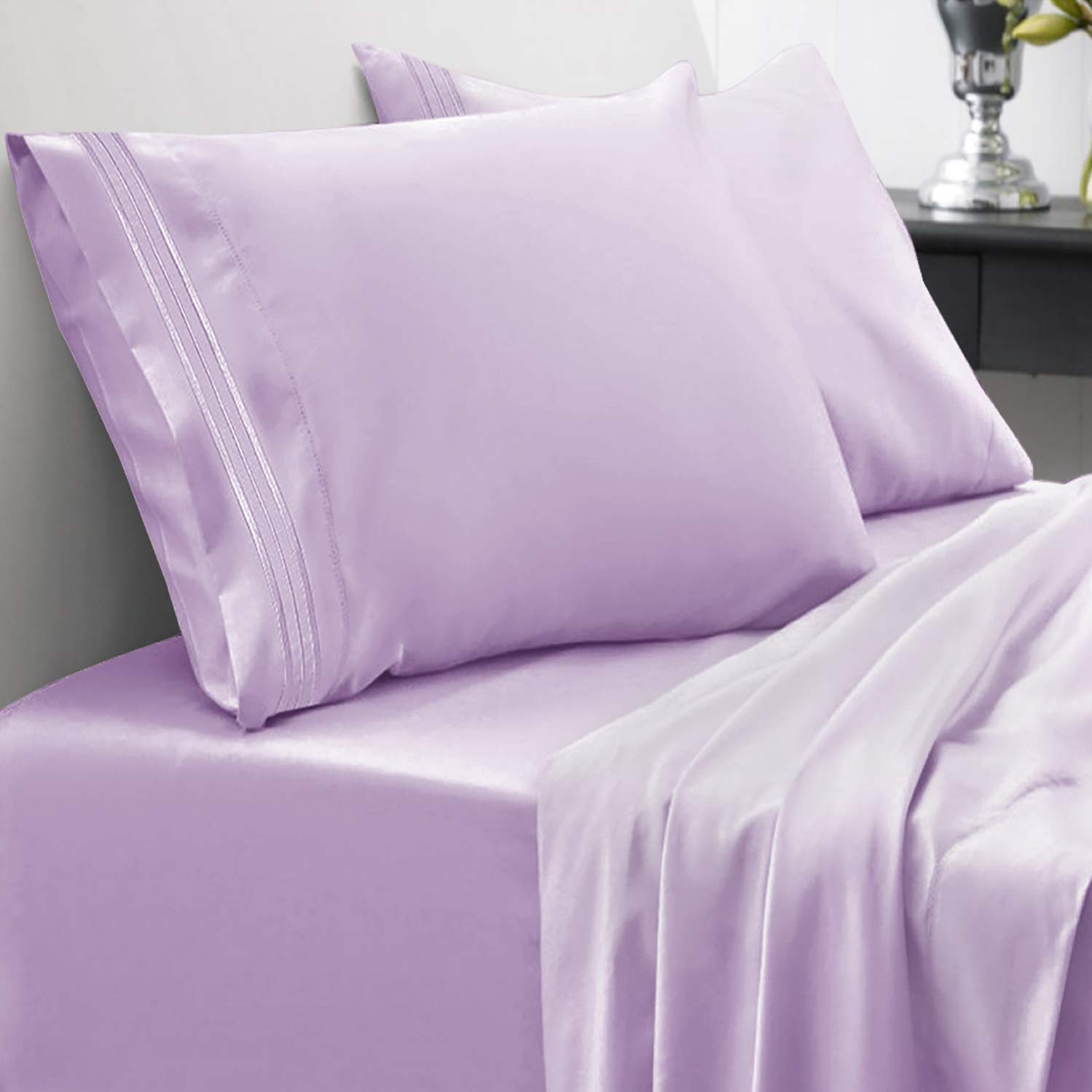 Juego De Sábanas Sweet Home Collection 1800 Supreme Twin Lavender - Venta Internacional.