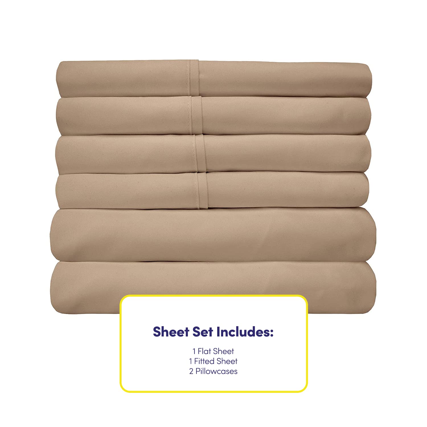 Foto 5 pulgar | Juego De Sábanas Sweet Home Collection 1500 Supreme Twin Xl Taupe - Venta Internacional.