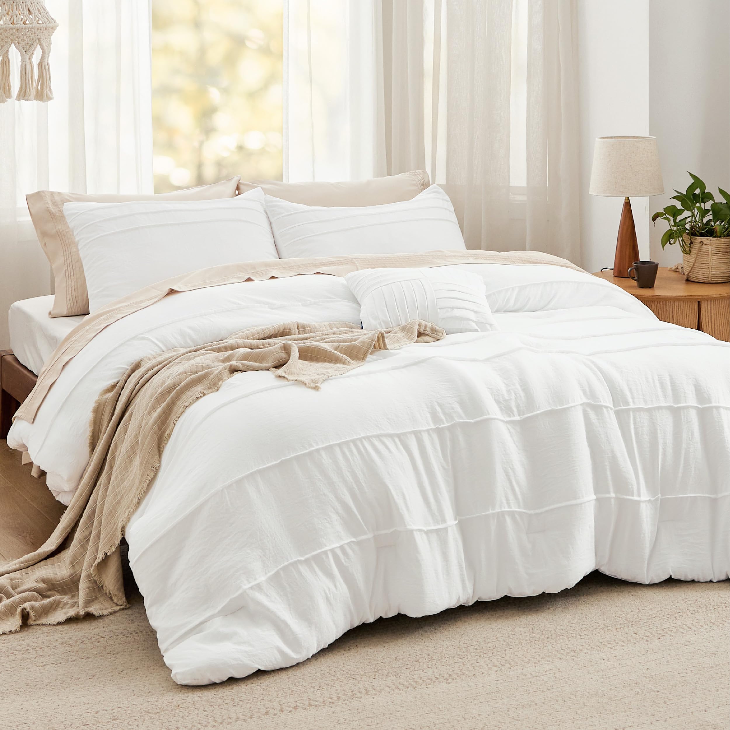 Foto 1 | Juego De Edredón Bedsure White Twin Con 1 Funda De Almohada Y Almohada - Venta Internacional