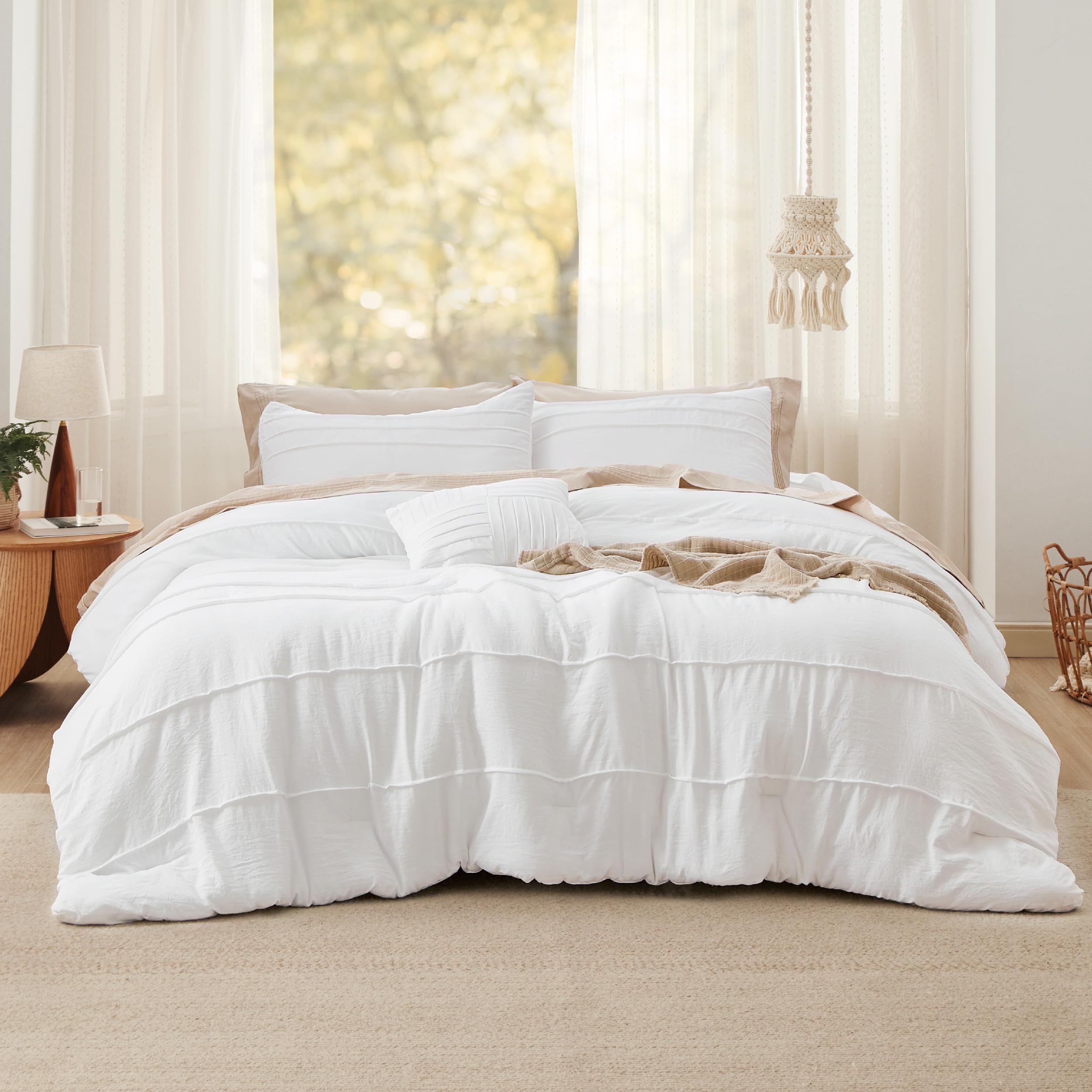 Foto 7 | Juego De Edredón Bedsure White Twin Con 1 Funda De Almohada Y Almohada - Venta Internacional