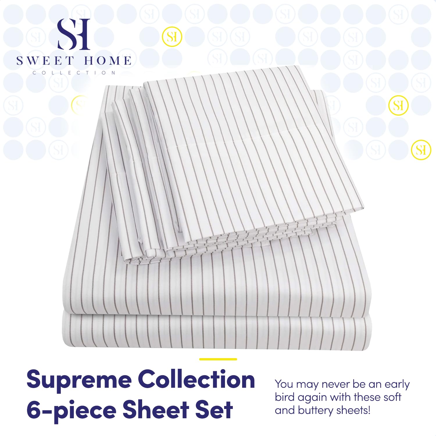 Foto 3 pulgar | Sábanas Sweet Home Collection, 6 Unidades, 1500 Supreme King - Venta Internacional.