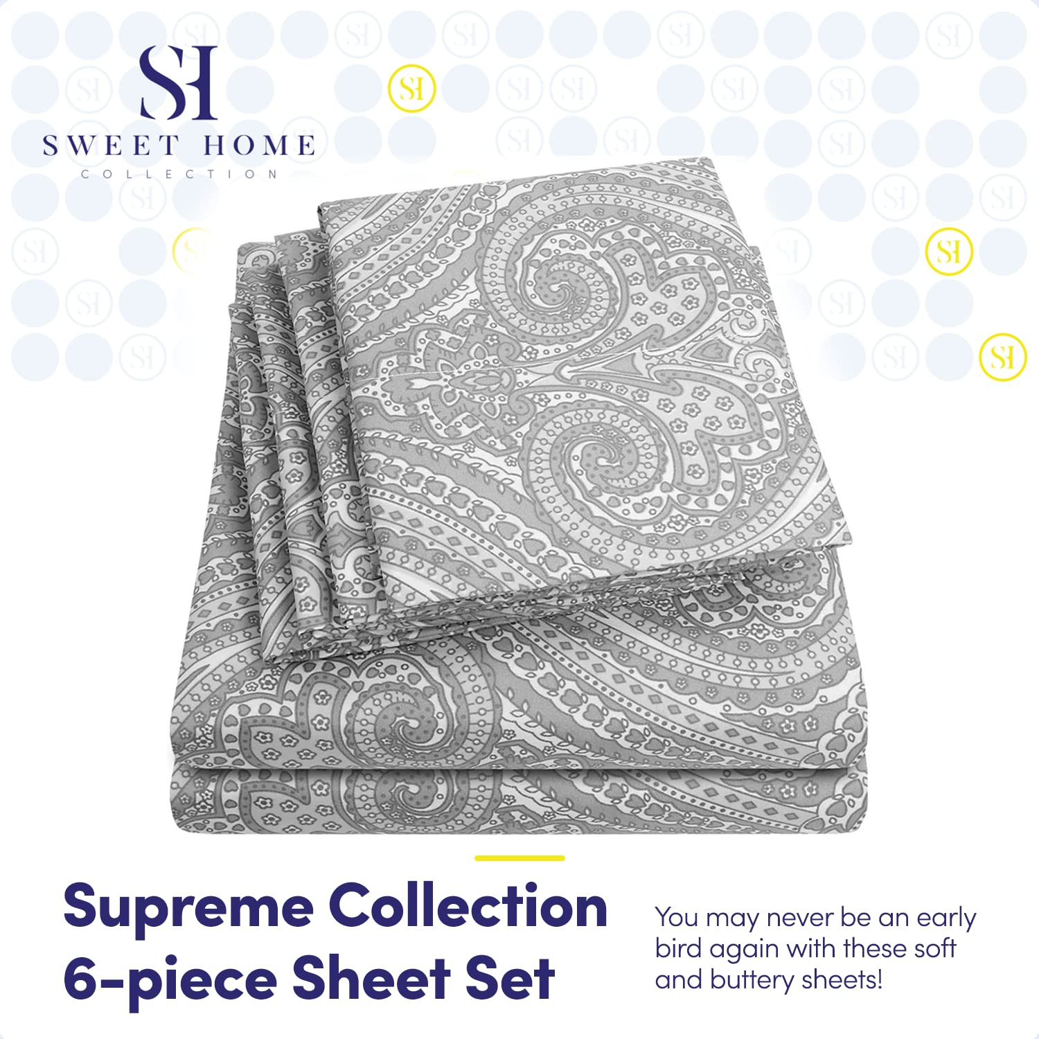 Foto 2 | Juego De Sábanas Sweet Home Collection Paisley Queen, 6 Piezas - Venta Internacional.