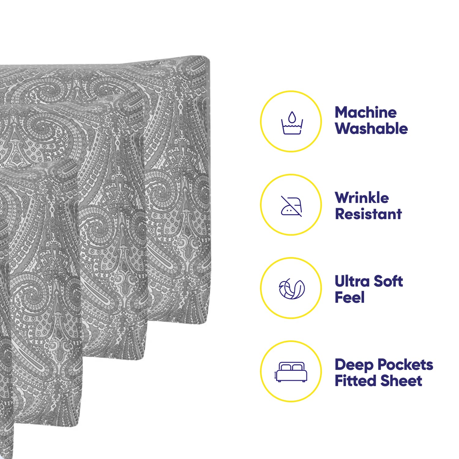 Foto 4 pulgar | Juego De Sábanas Sweet Home Collection Paisley Queen, 6 Piezas - Venta Internacional.