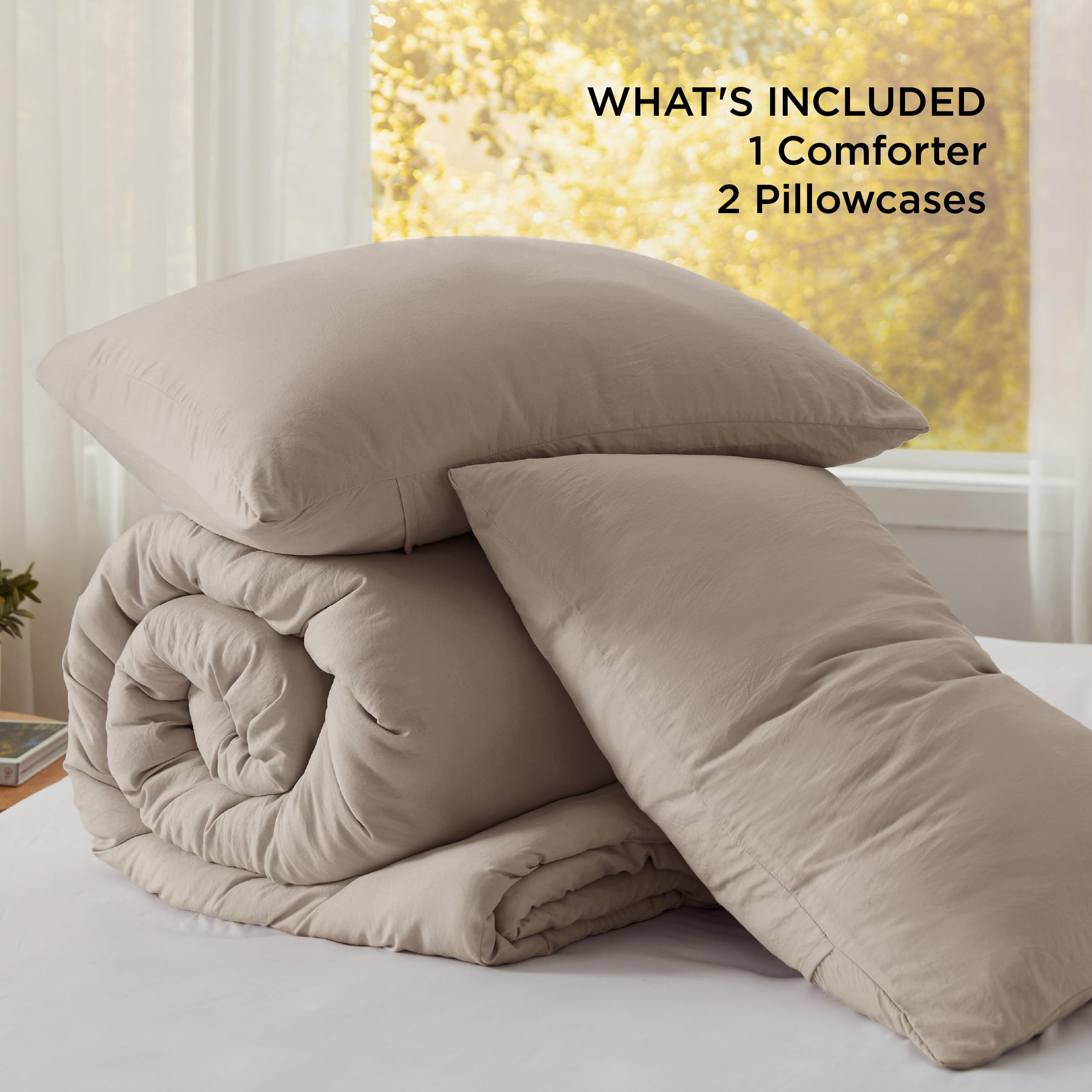 Foto 7 pulgar | Juego de Edredón Bedsure Queen Size Khaki Gentlesoft™ 3 Piezas - Venta Internacional