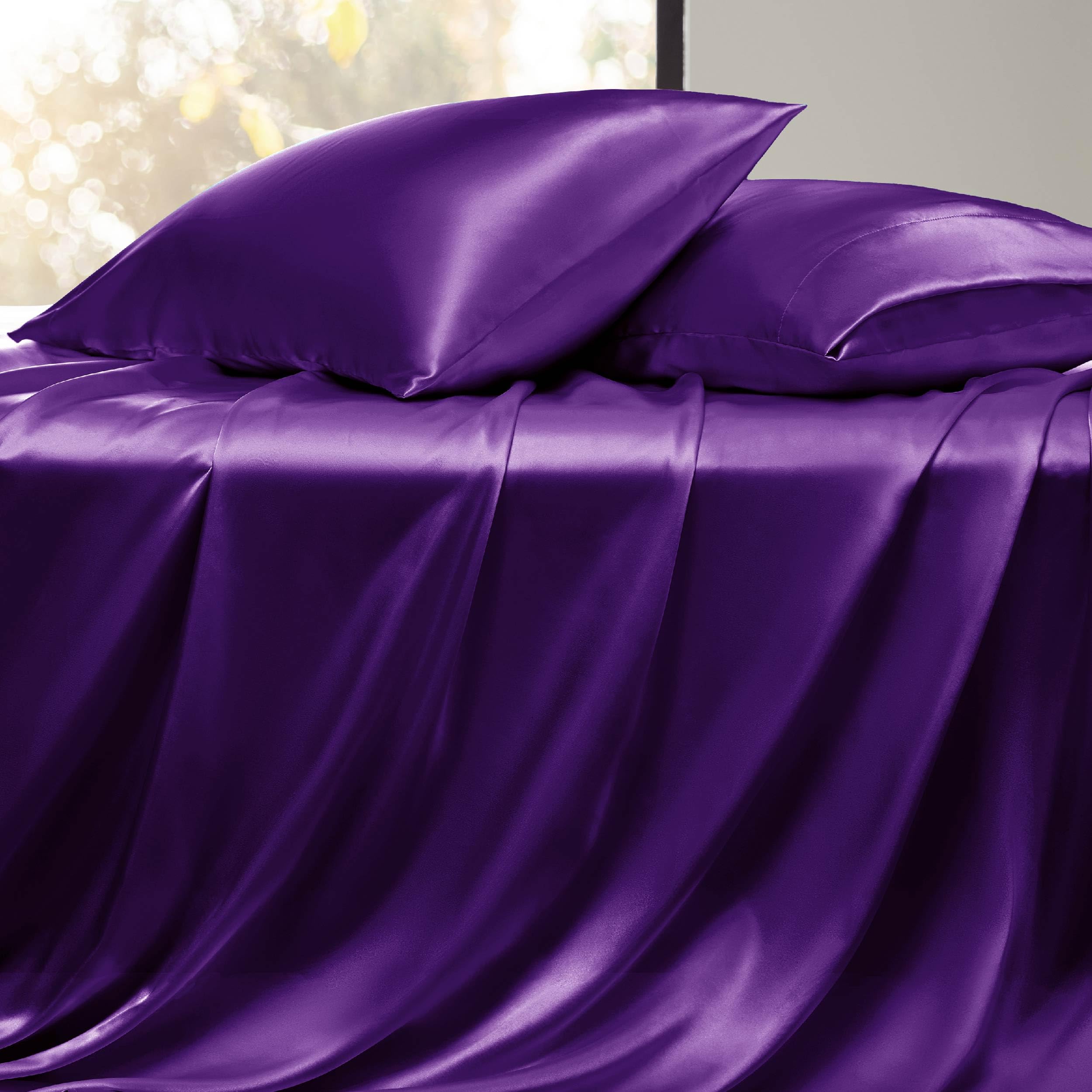 Foto 6 | Juego De Sábanas De Satén Similar A Silk King Purple, 4 Piezas - Venta Internacional.