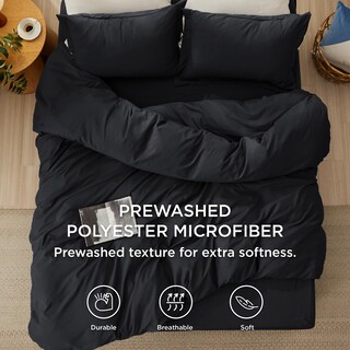 Foto 3 | Juego de Cama Bedsur Queen con Sábana Bajera Negro - Venta Internacional