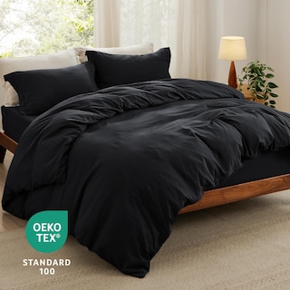 Foto 4 | Juego de Cama Bedsur Queen con Sábana Bajera Negro - Venta Internacional