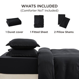 Foto 7 | Juego de Cama Bedsur Queen con Sábana Bajera Negro - Venta Internacional
