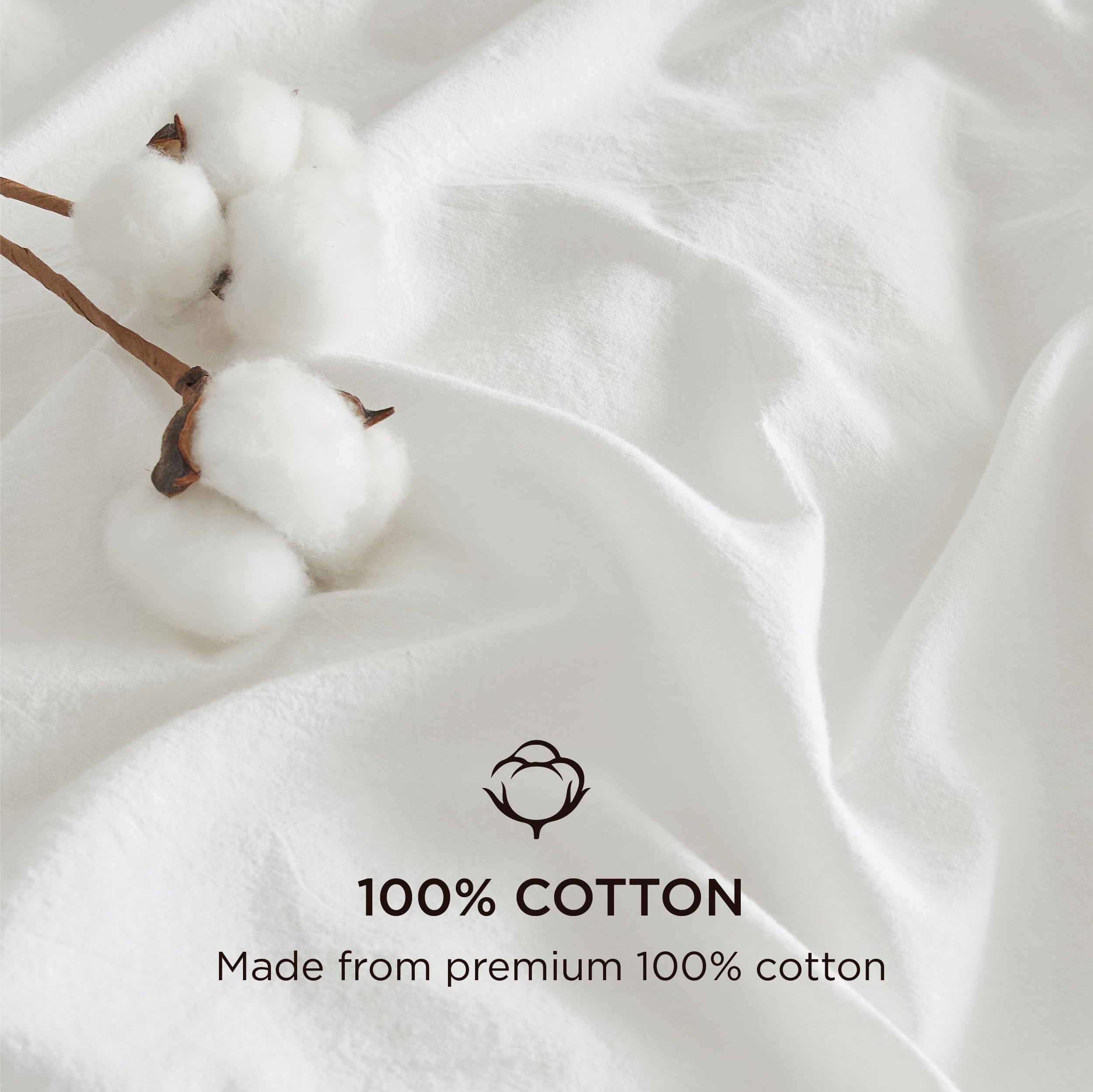 Foto 4 pulgar | Funda de Edredón 100% Algodón Lavado A La Piedra Blanco - Venta Internacional