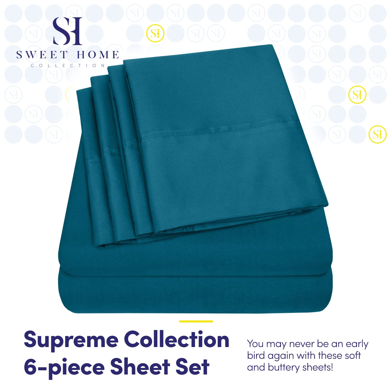 Foto 3 pulgar | Sábanas Sweet Home Collection, 6 Unidades, 1500 Supreme King - Venta Internacional.