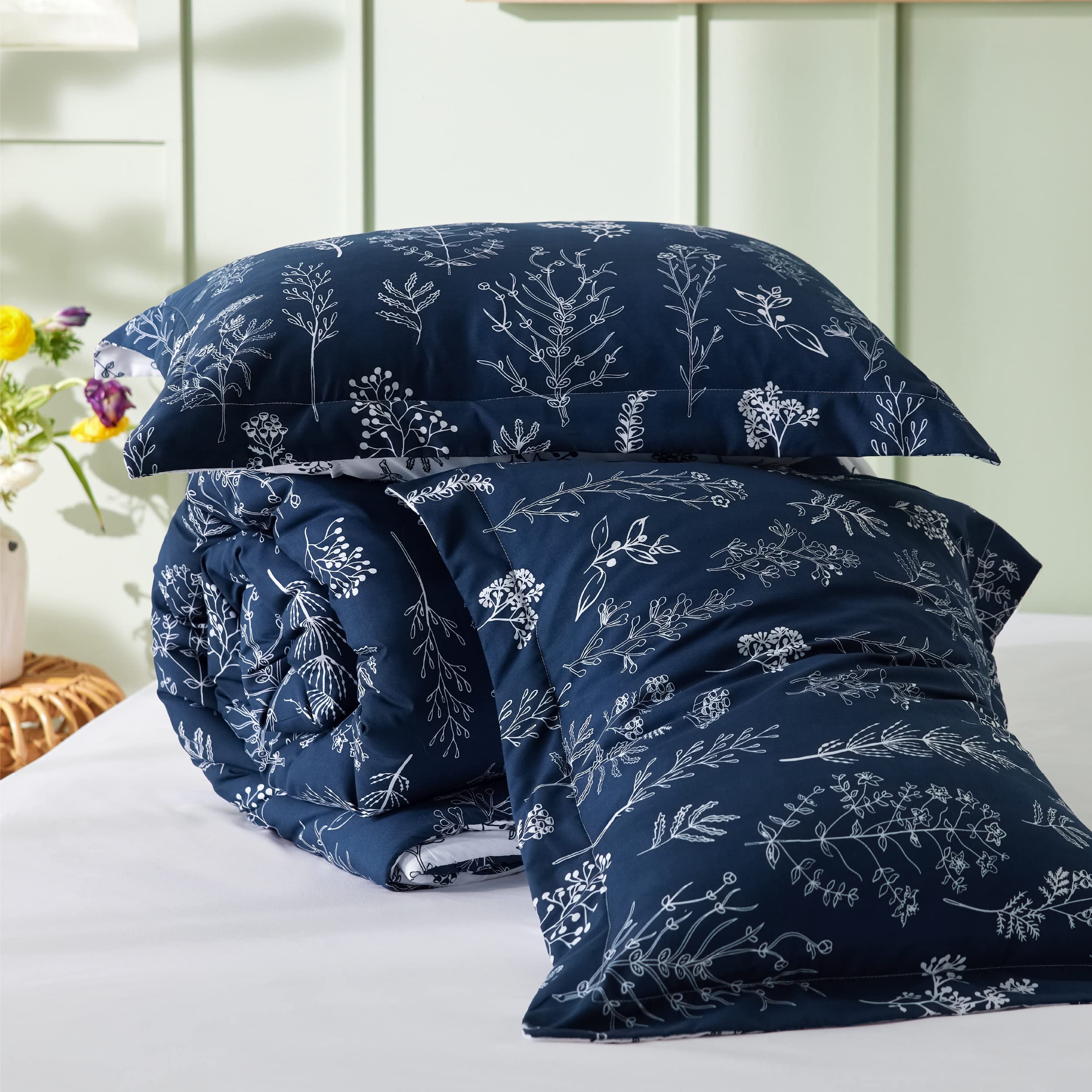 Foto 8 pulgar | Juego de Edredón Bedsure Queen Navy Con 1 Edredón Y 2 Fundas De Almohada - Venta Internacional