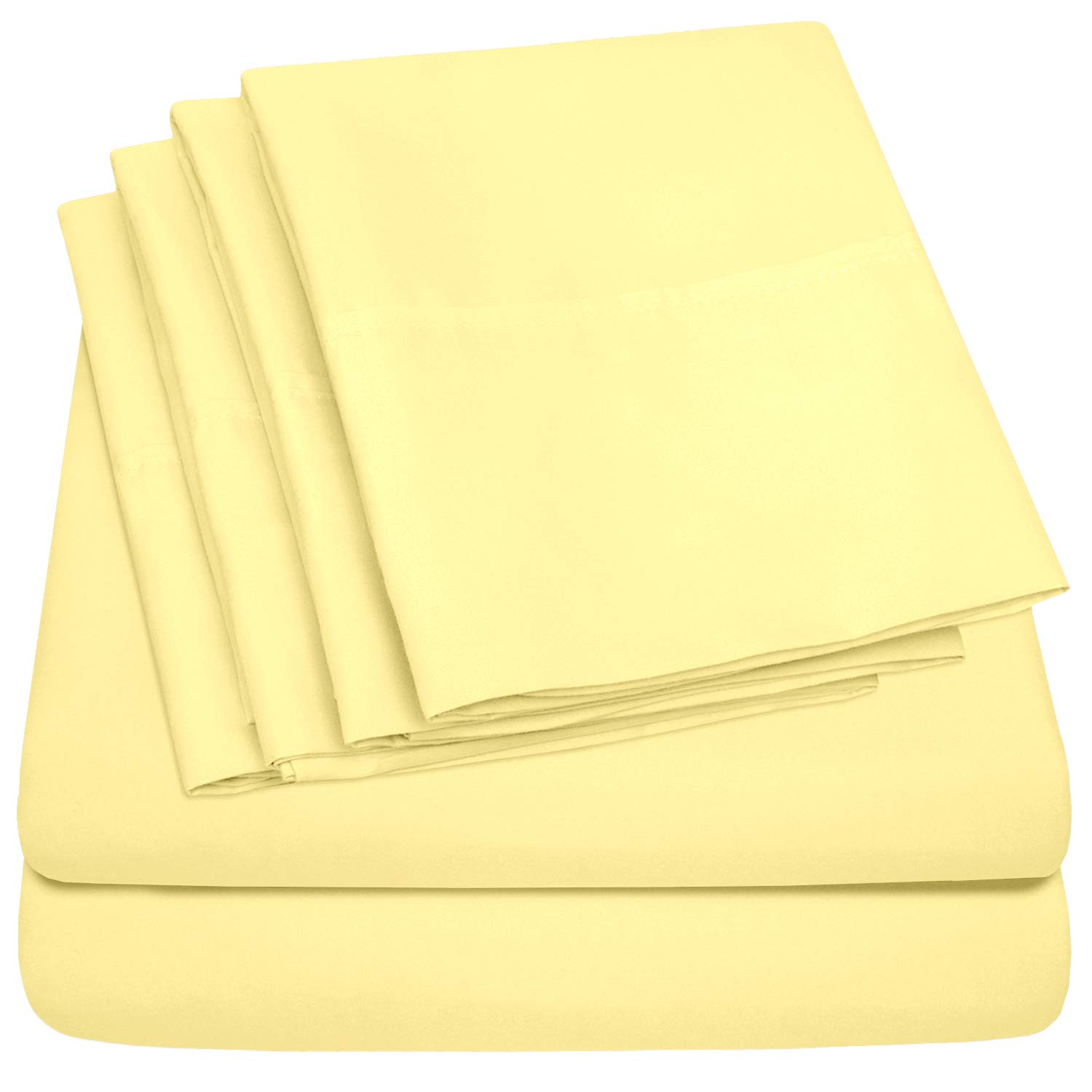 Foto 1 | Sábanas Sweet Home Collection Split King De Color Amarillo Pálido - Venta Internacional.