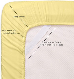 Foto 4 | Sábanas Sweet Home Collection Split King De Color Amarillo Pálido - Venta Internacional.