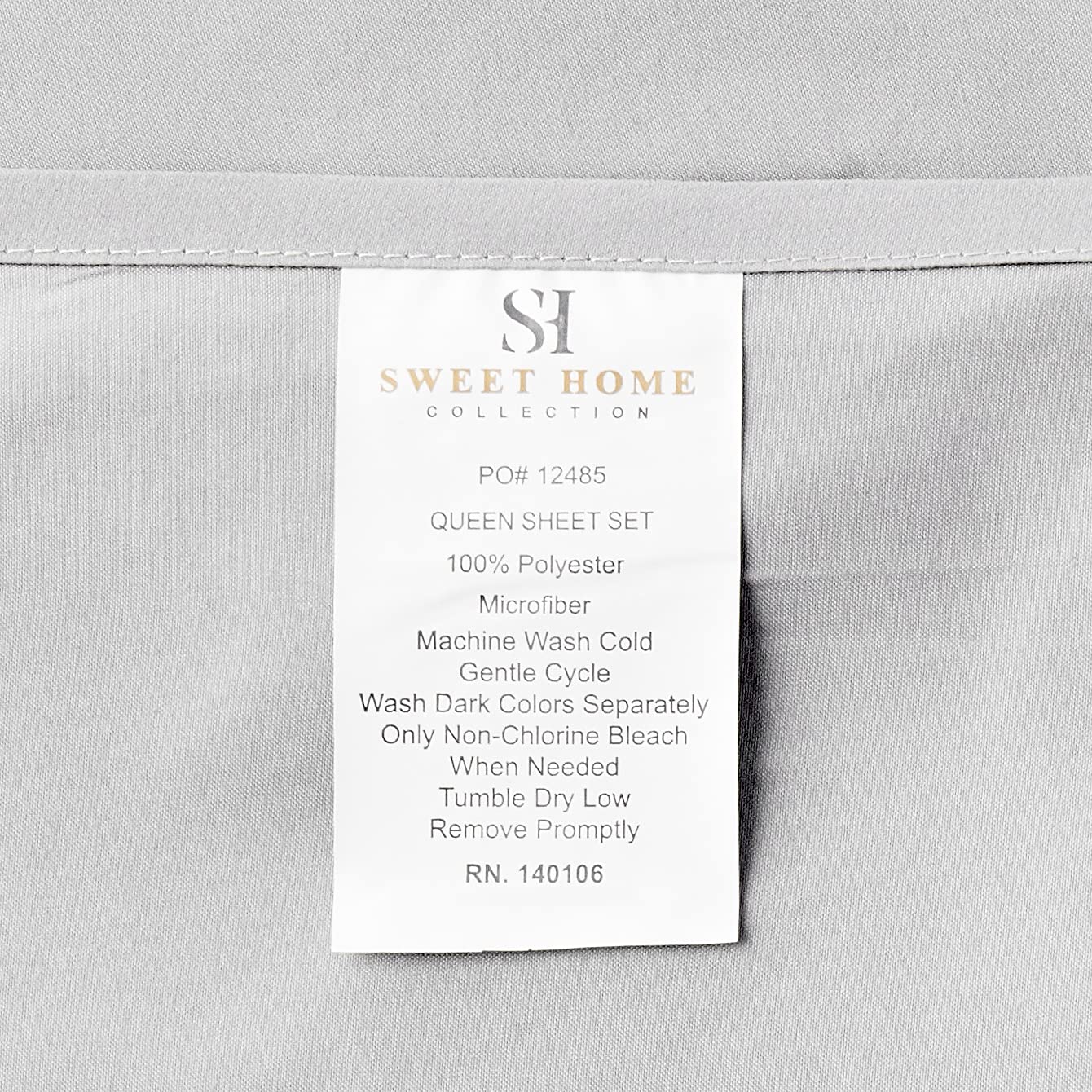 Foto 4 pulgar | Sábanas Sweet Home Collection Supreme Queen Silver - Venta Internacional.