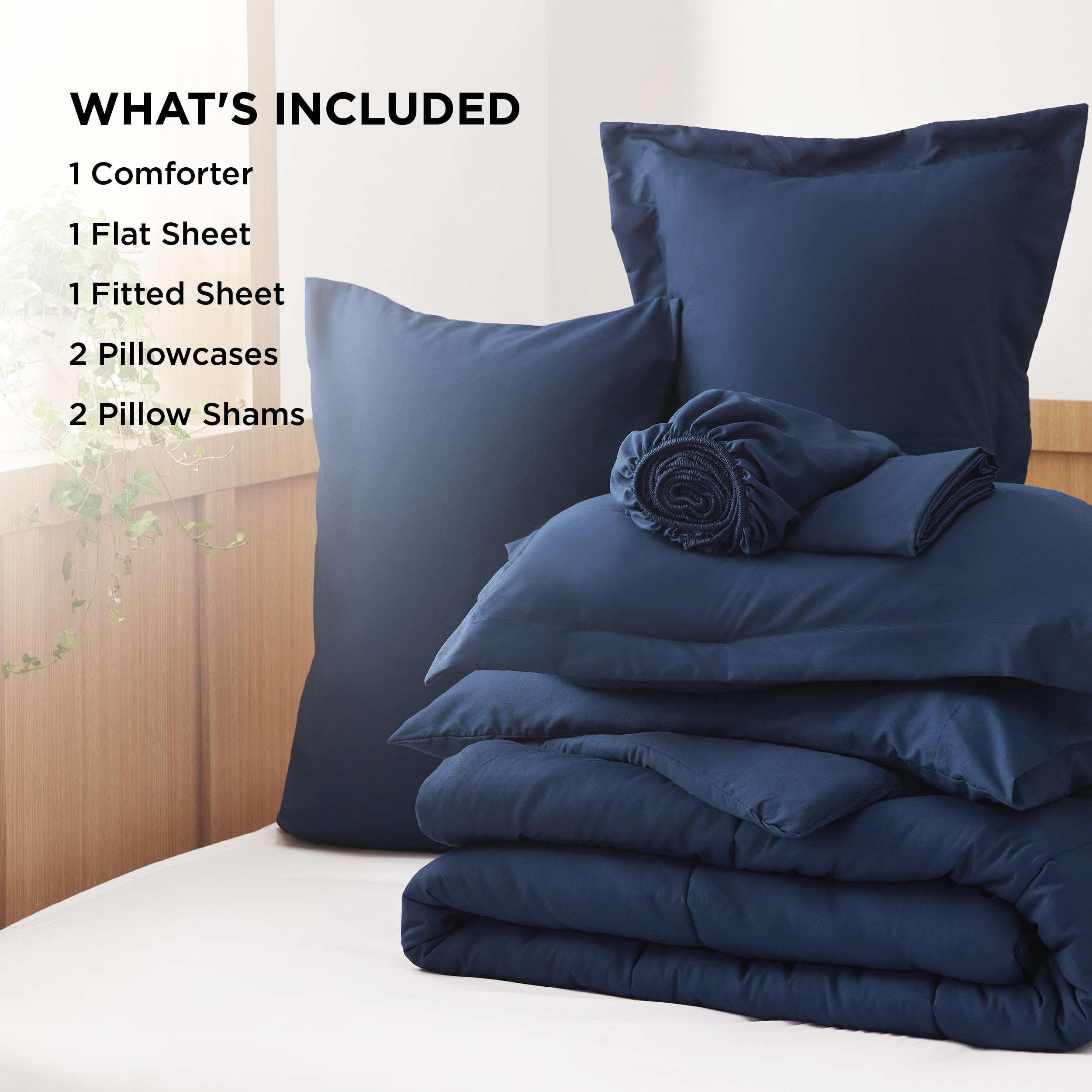 Foto 7 pulgar | Juego de Ropa De Cama Bedsure Navy King Size, 7 Piezas - Venta Internacional