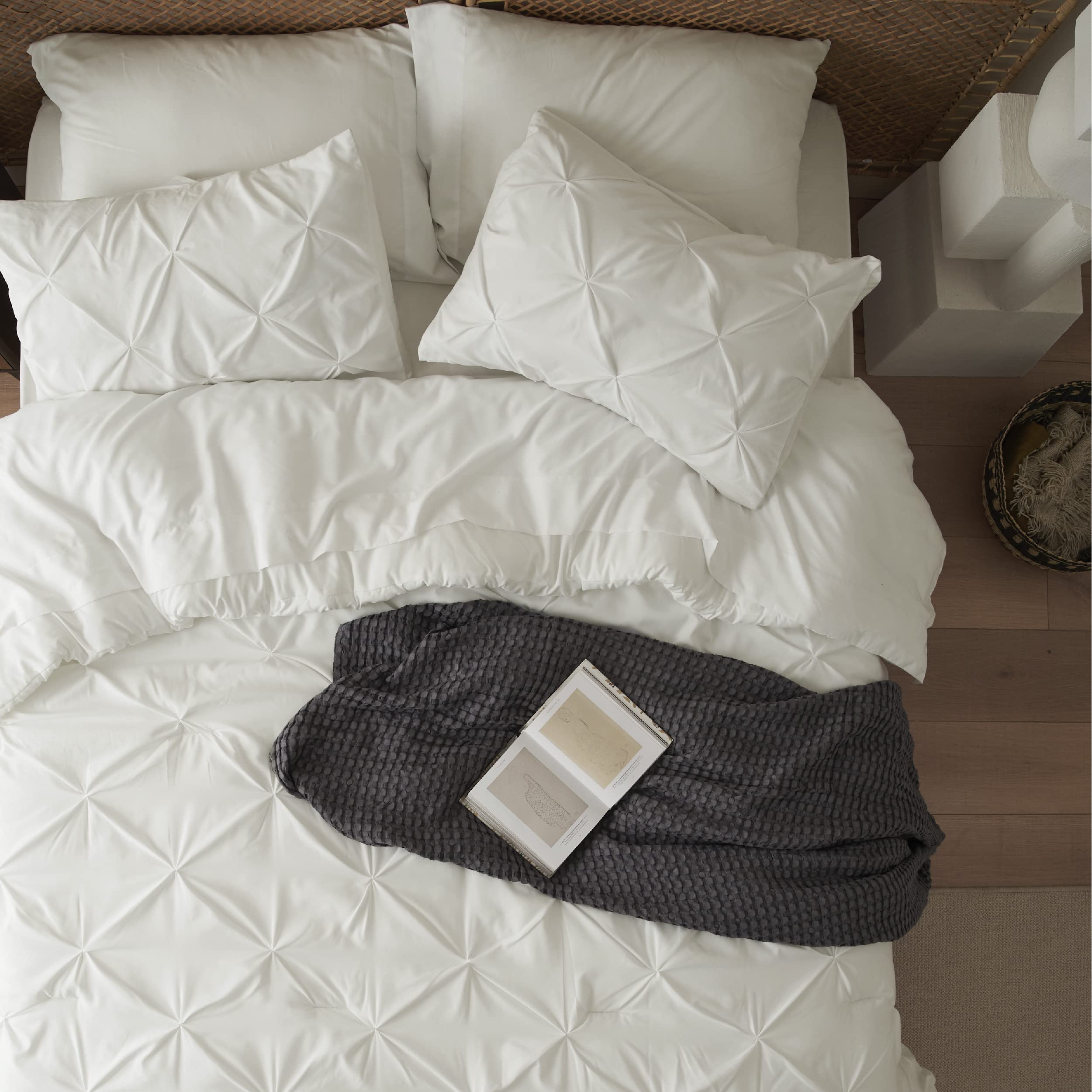 Foto 4 pulgar | Set De Edredón Bedsure California King Pinch Pleat Ivory - Venta Internacional.