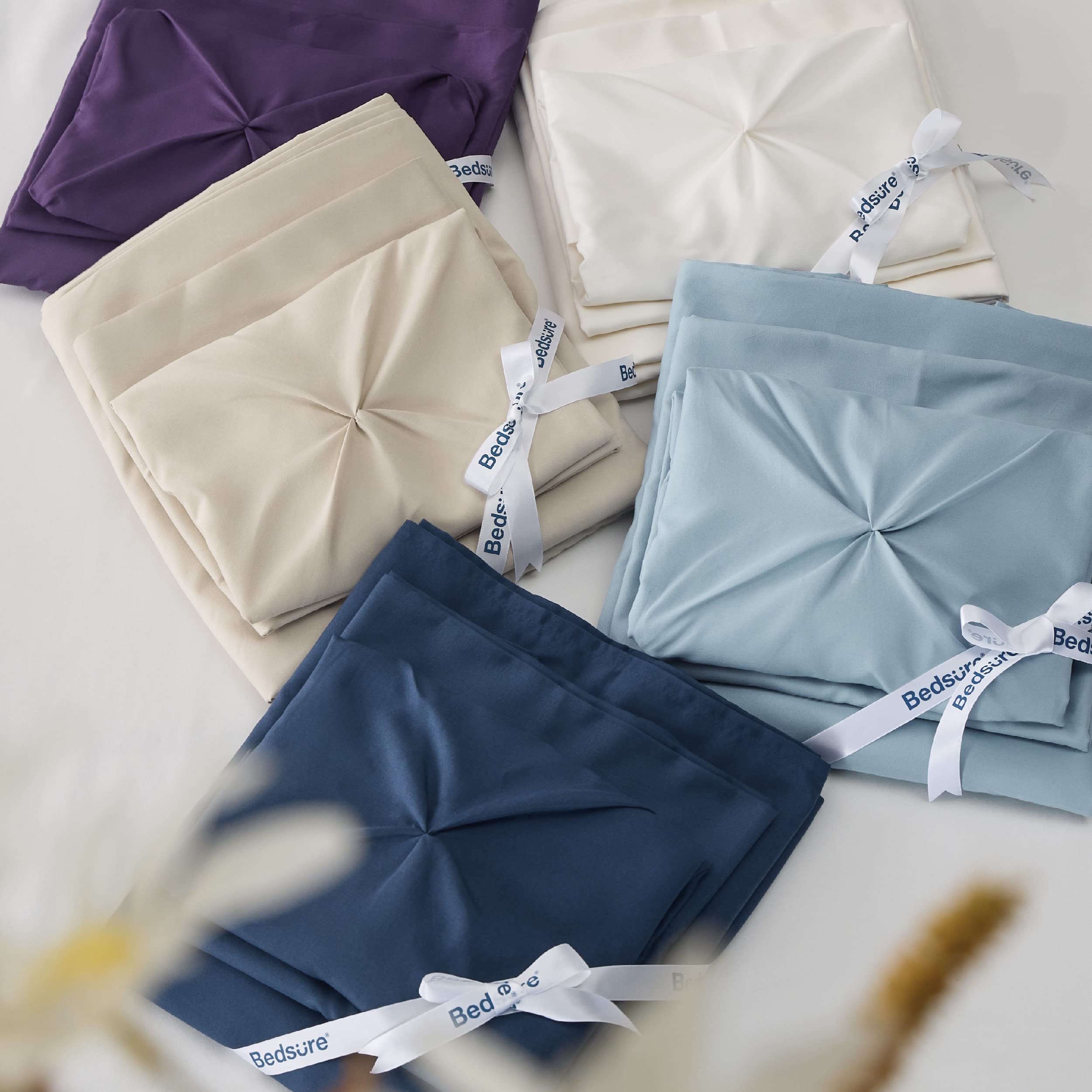 Foto 7 | Set De Edredón Bedsure California King Pinch Pleat Ivory - Venta Internacional.