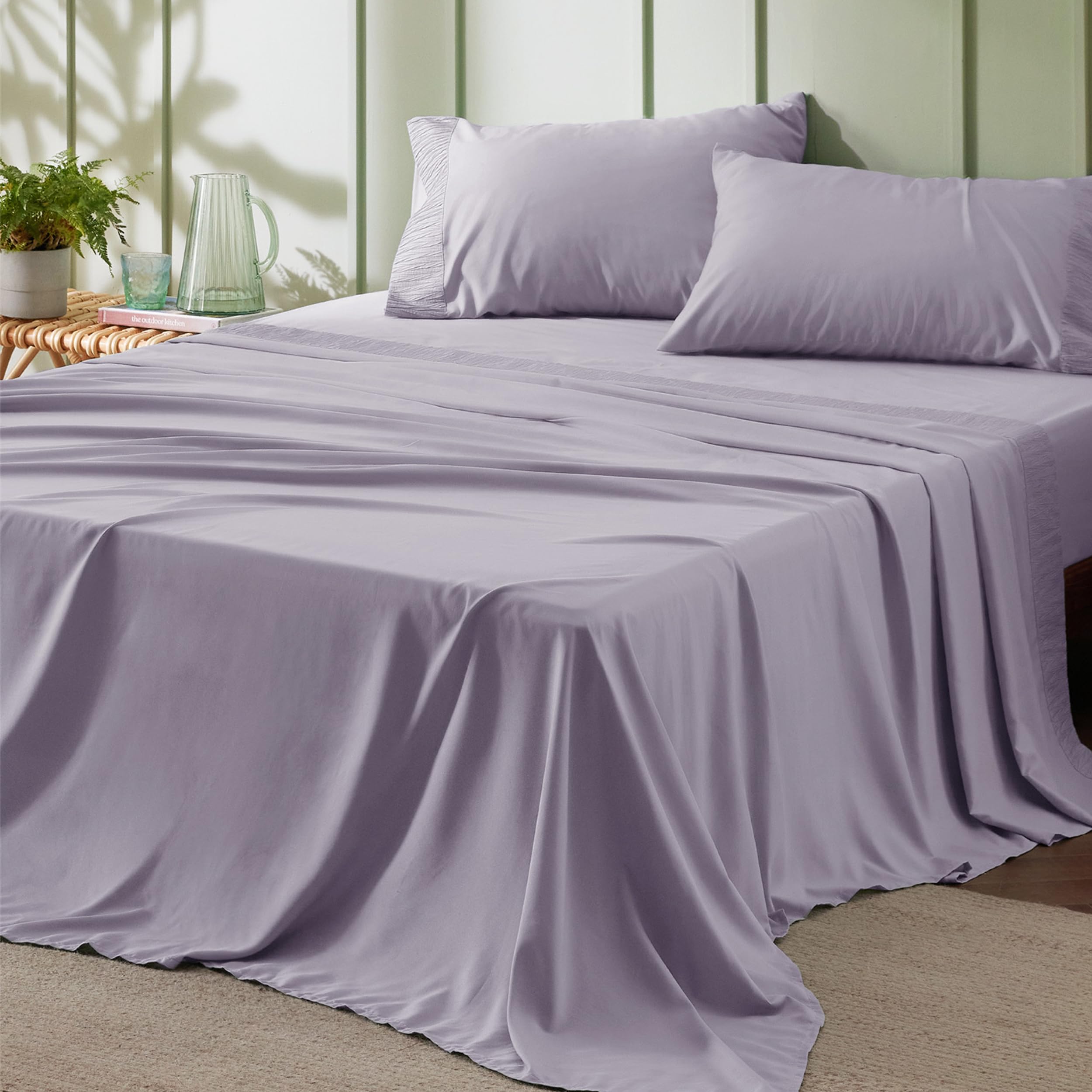 Juego de Sábanas Bedsure Queen Size Lavanda 4 Piezas - Venta Internacional