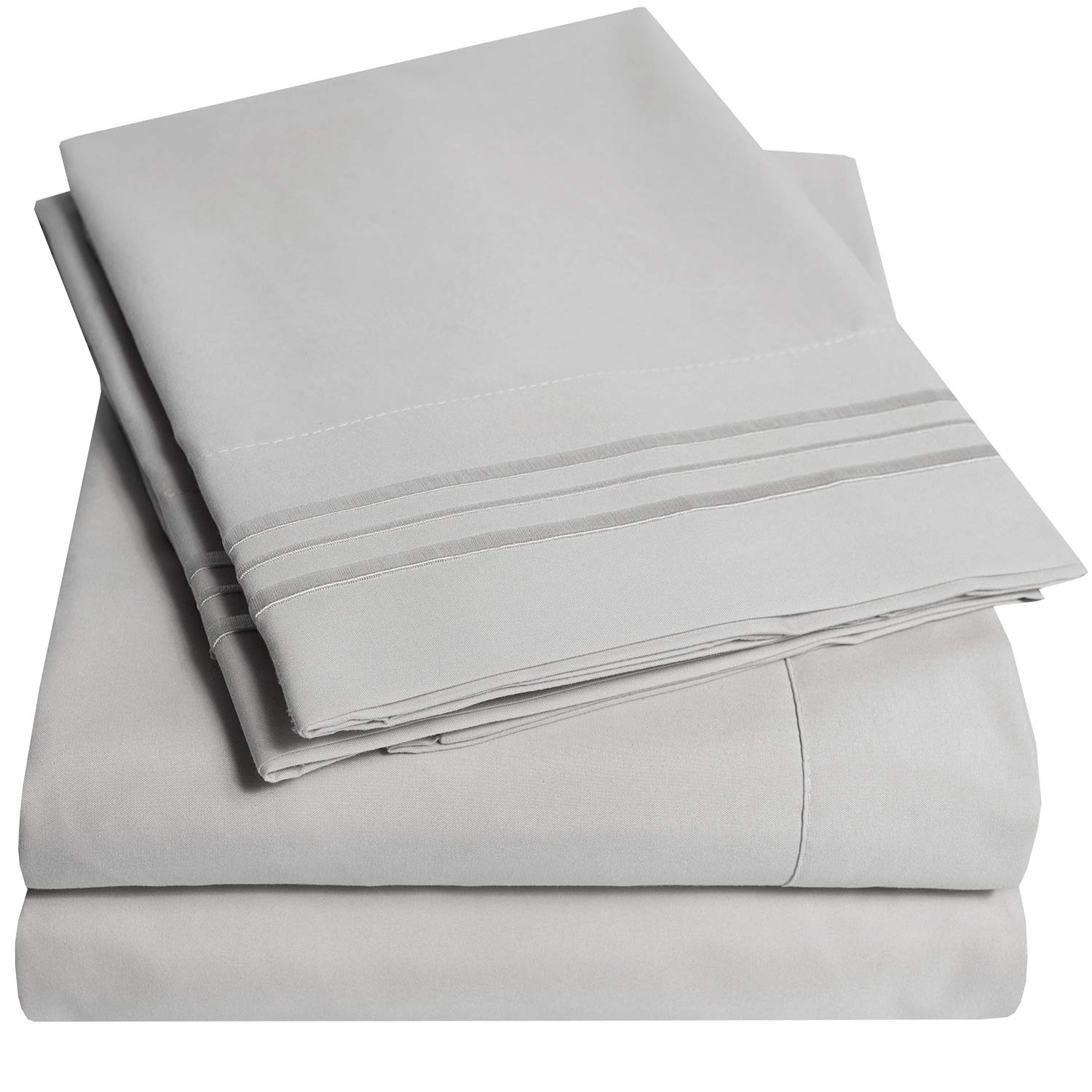 Juego De Sábanas Sweet Home Collection 1500 Supreme King Silver Grey - Venta Internacional.