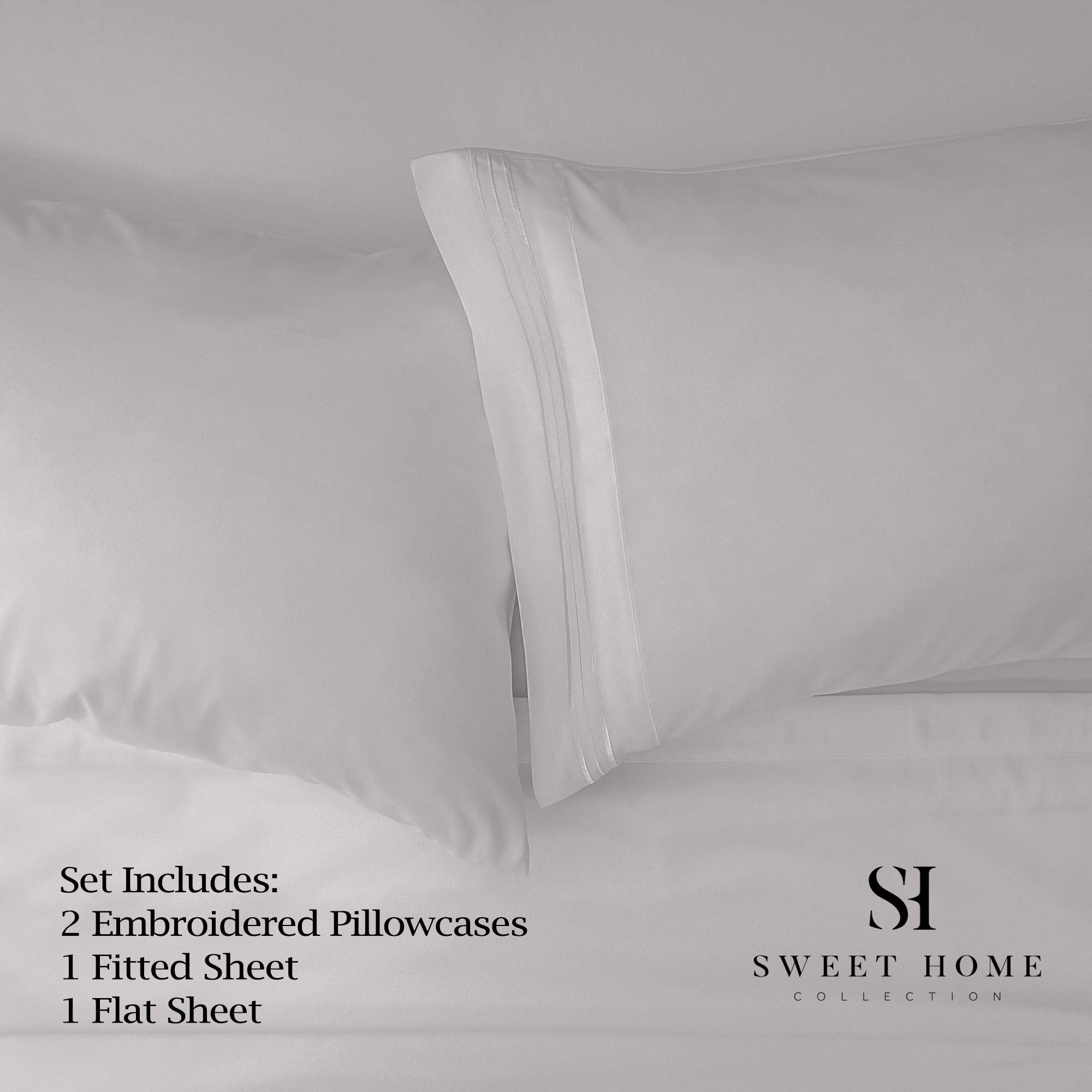Foto 3 pulgar | Juego De Sábanas Sweet Home Collection 1500 Supreme King Silver Grey - Venta Internacional.