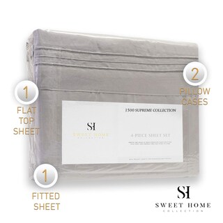 Foto 5 | Juego De Sábanas Sweet Home Collection 1500 Supreme King Silver Grey - Venta Internacional.