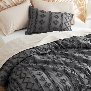 Foto 3 | Juego de Edredón Bohemio Bedsure Queen Gris 3 Piezas- Venta Internacional
