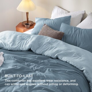 Foto 3 | Juego de Edredón Bedsure Queen Reversible Azul 3 Piezas - Venta Internacional