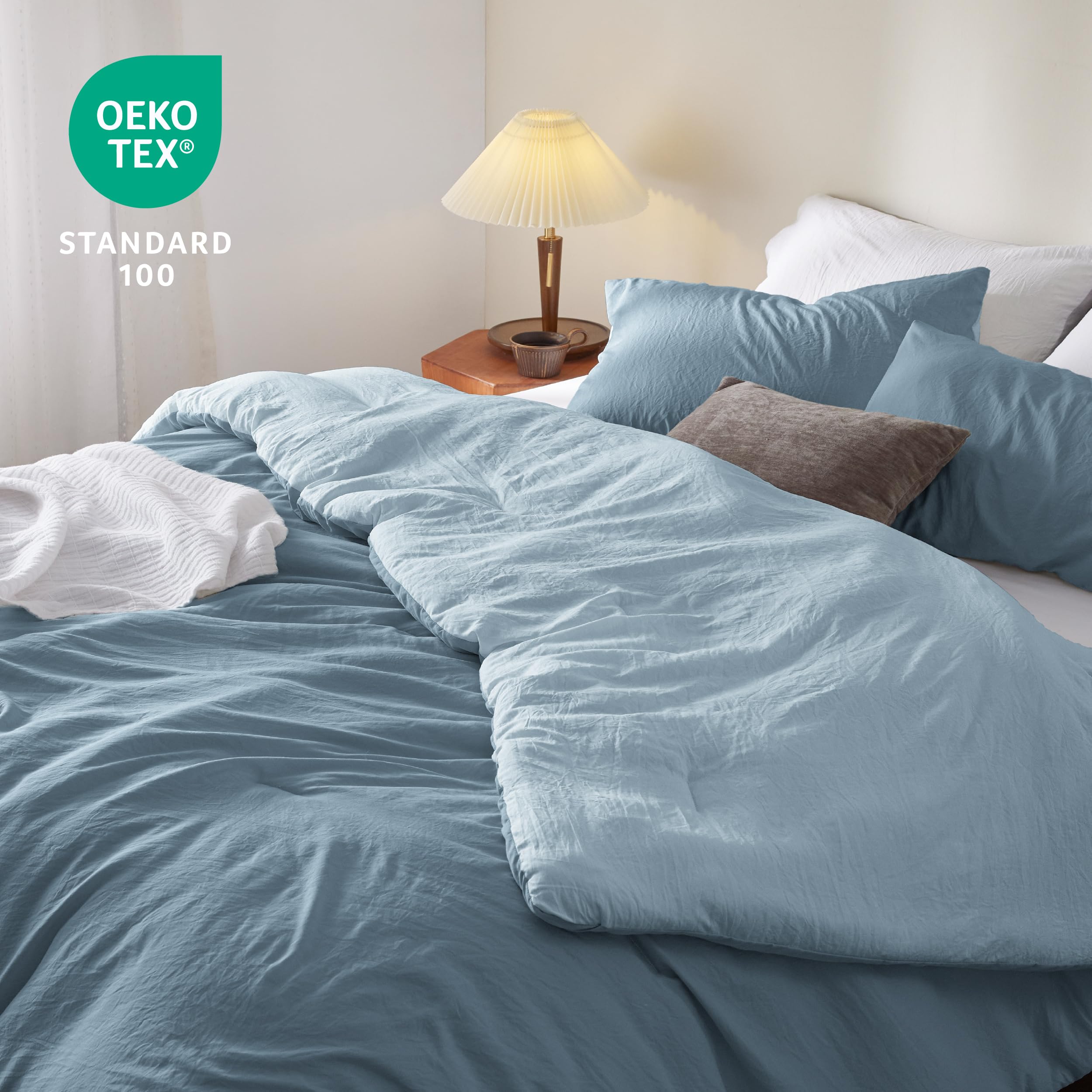 Foto 6 pulgar | Juego de Edredón Bedsure Queen Reversible Azul 3 Piezas - Venta Internacional