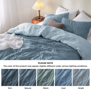 Foto 7 | Juego de Edredón Bedsure Queen Reversible Azul 3 Piezas - Venta Internacional