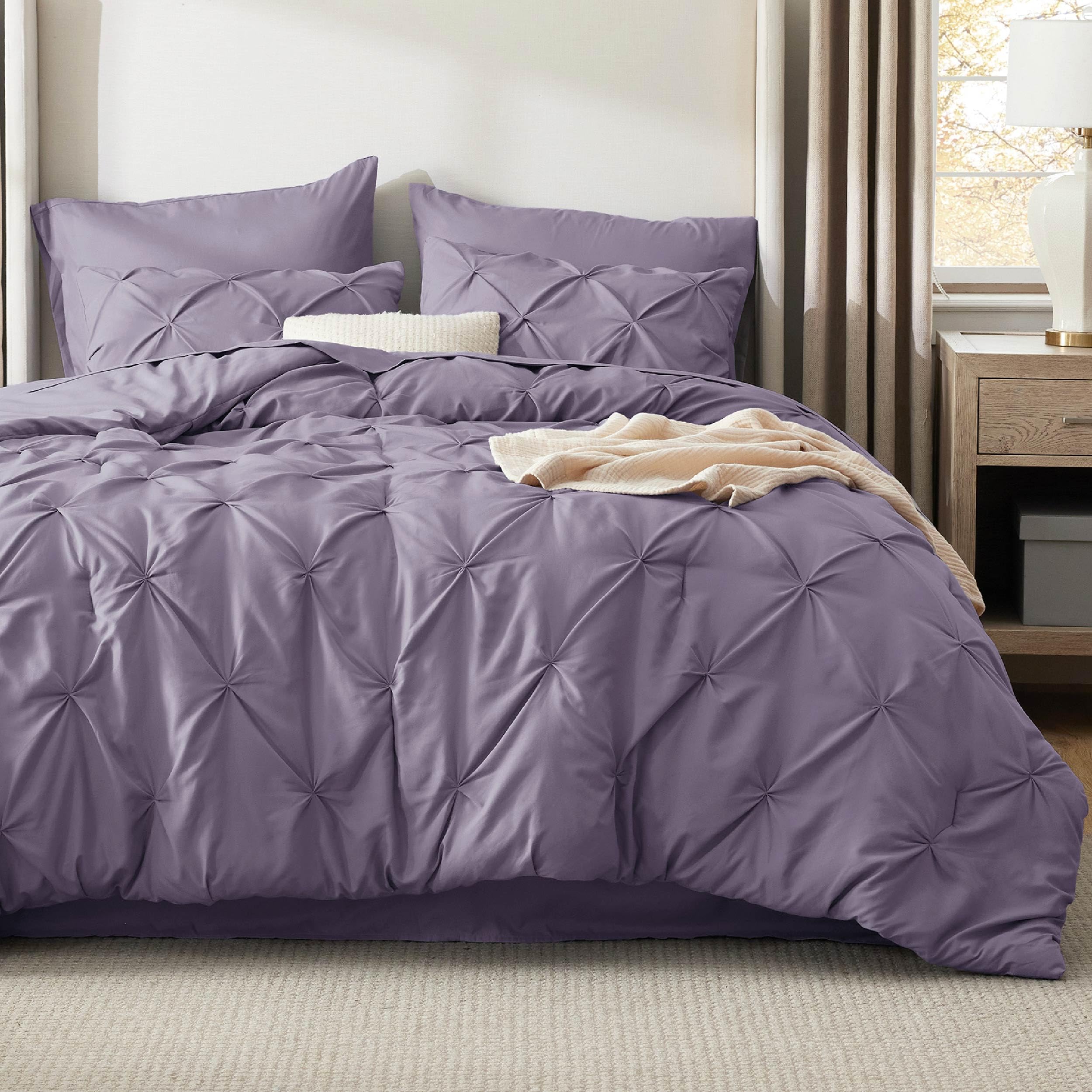 Foto 2 | Juego De Edredón Bedsure Queen, Color Morado Grisáceo, 7 Piezas - Venta Internacional.