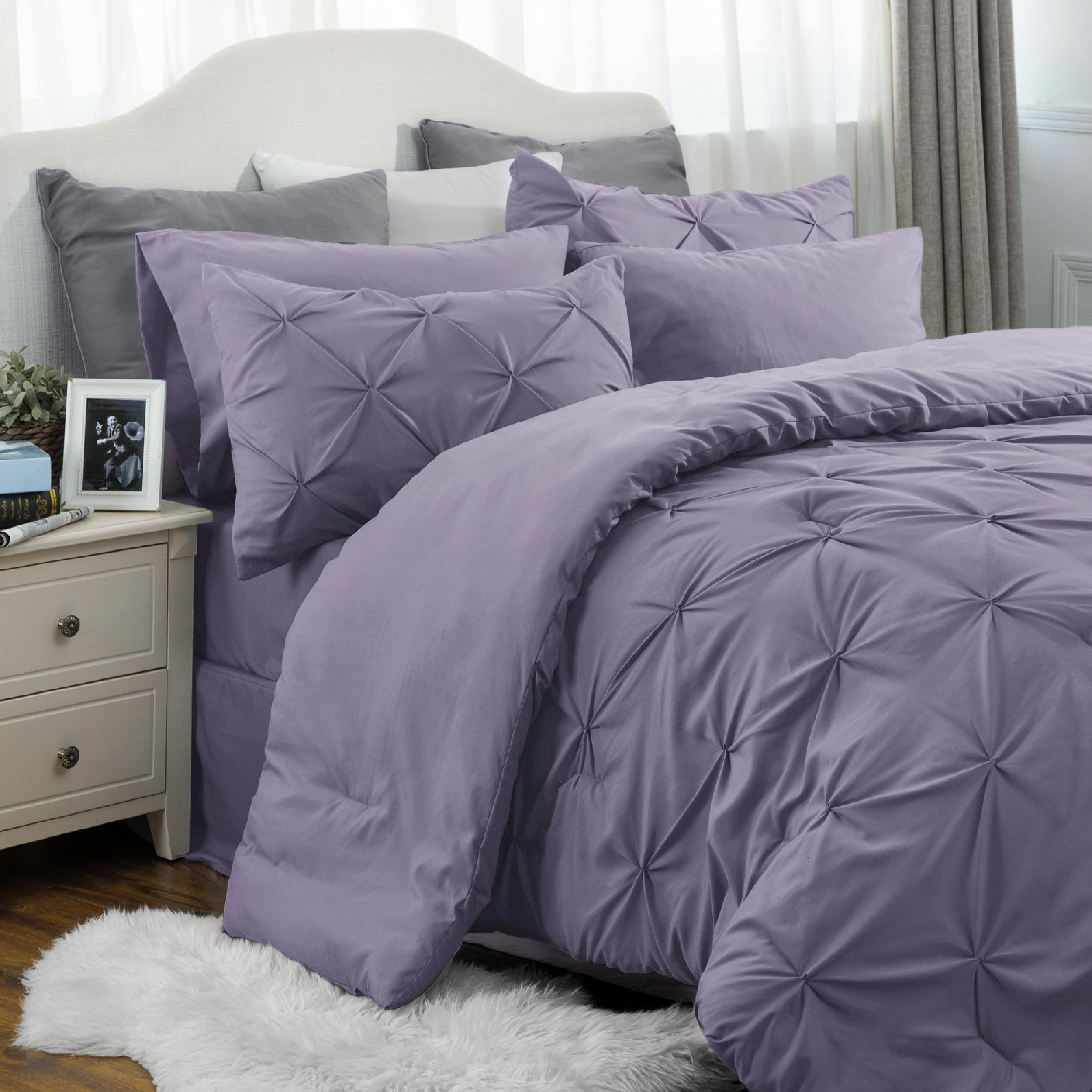 Foto 5 pulgar | Juego De Edredón Bedsure Queen, Color Morado Grisáceo, 7 Piezas - Venta Internacional.