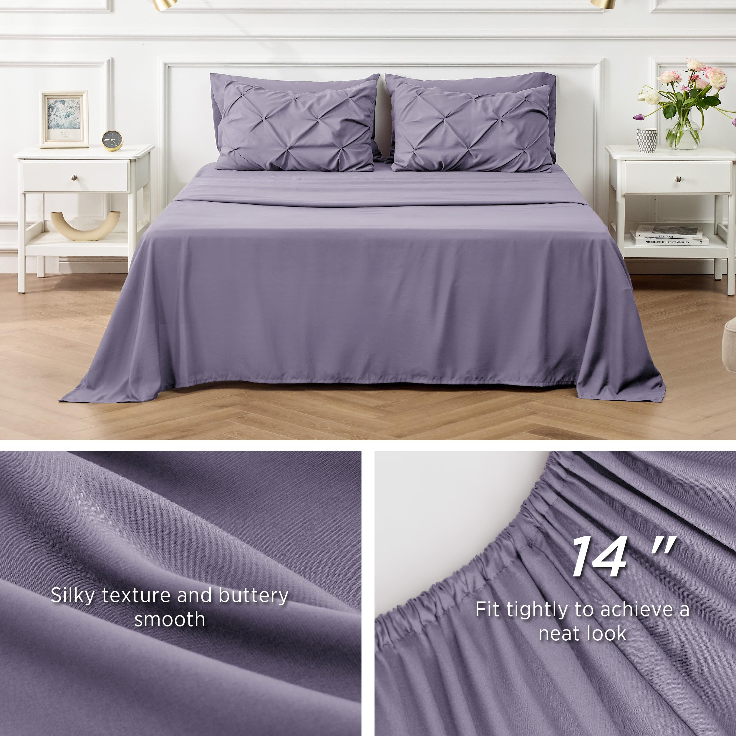 Foto 7 pulgar | Juego De Edredón Bedsure Queen, Color Morado Grisáceo, 7 Piezas - Venta Internacional.