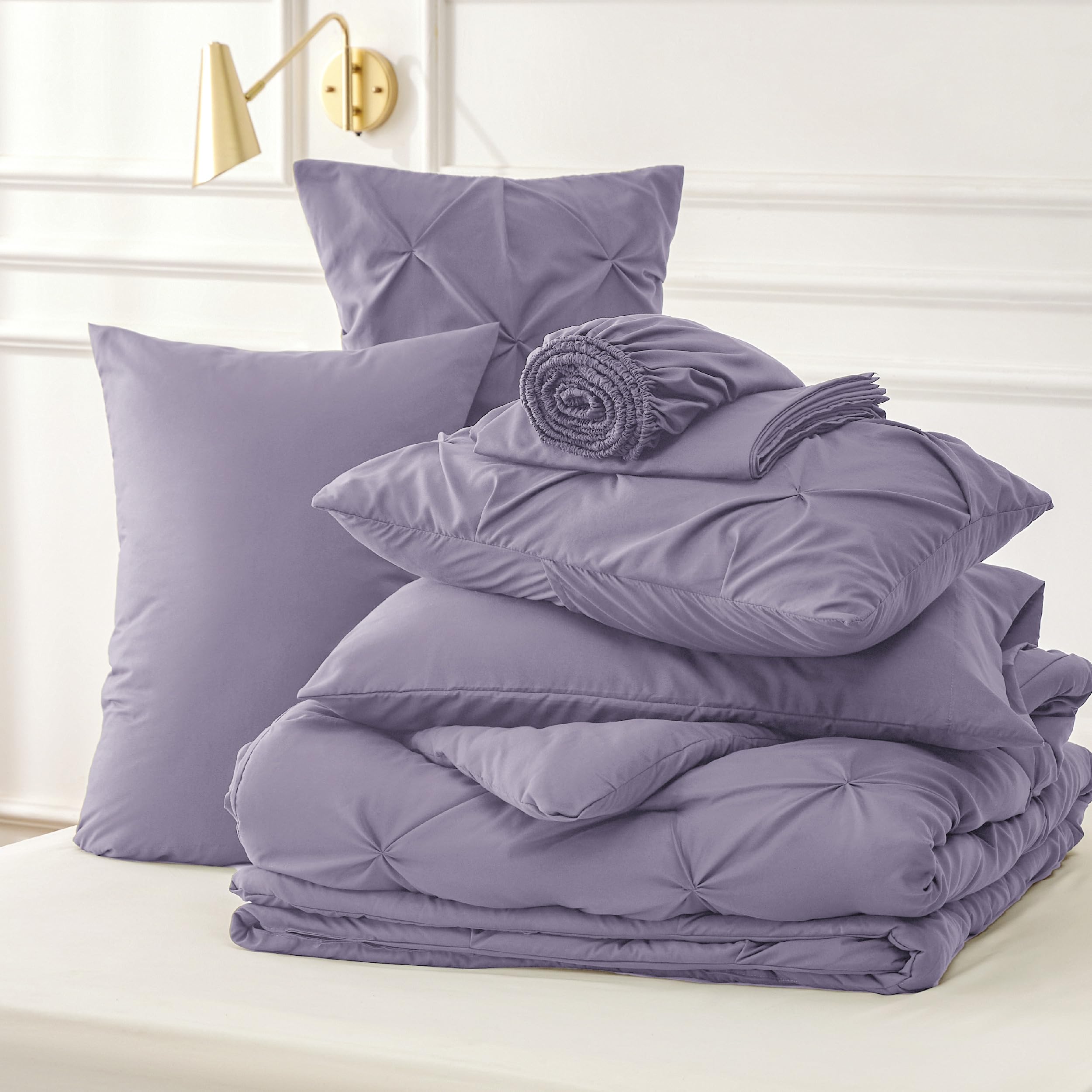 Foto 8 pulgar | Juego De Edredón Bedsure Queen, Color Morado Grisáceo, 7 Piezas - Venta Internacional.