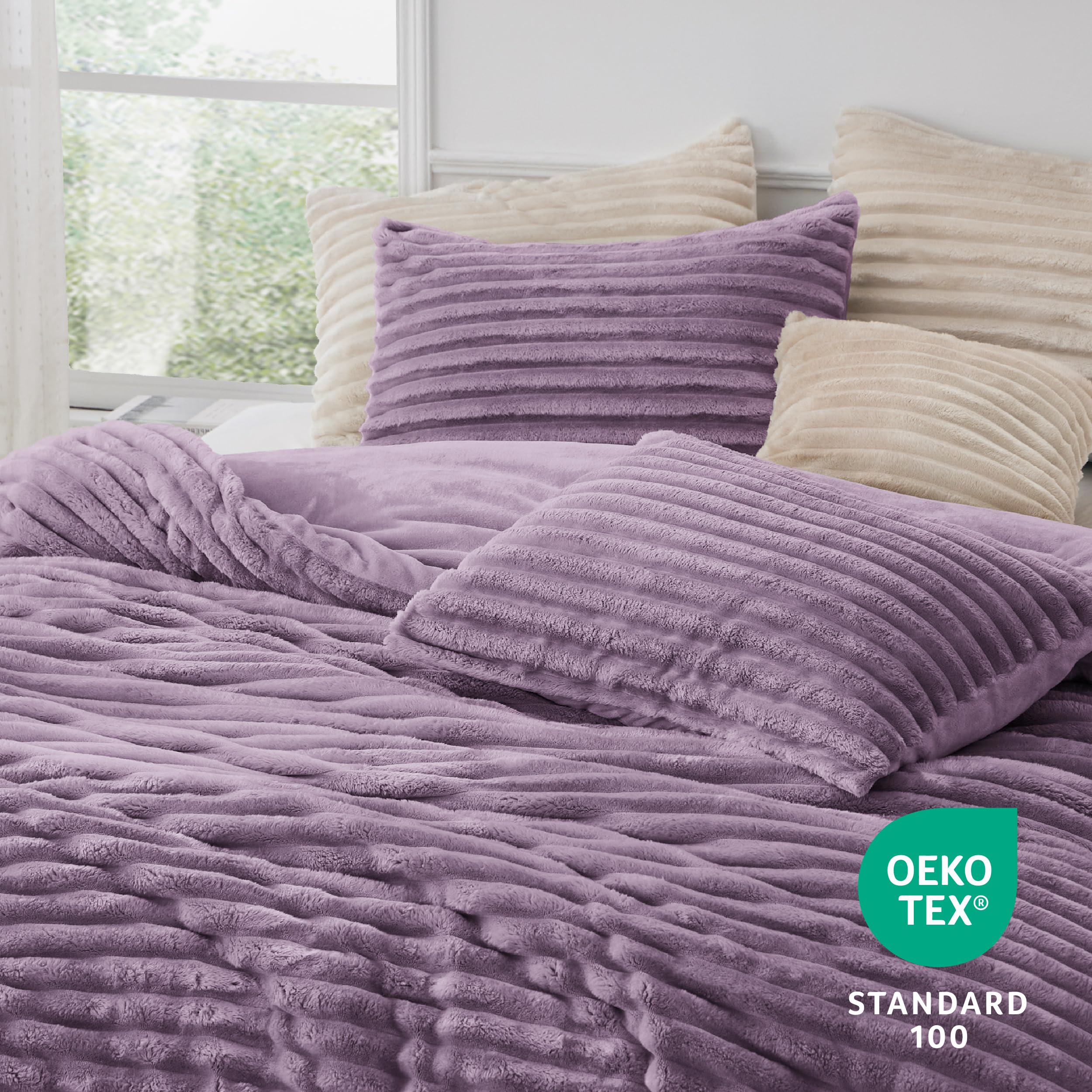 Foto 5 | Juego De Edredón Bedsure Fluffy Queen Con 2 Fundas De Almohada, Color Morado Claro - Venta Internacional.