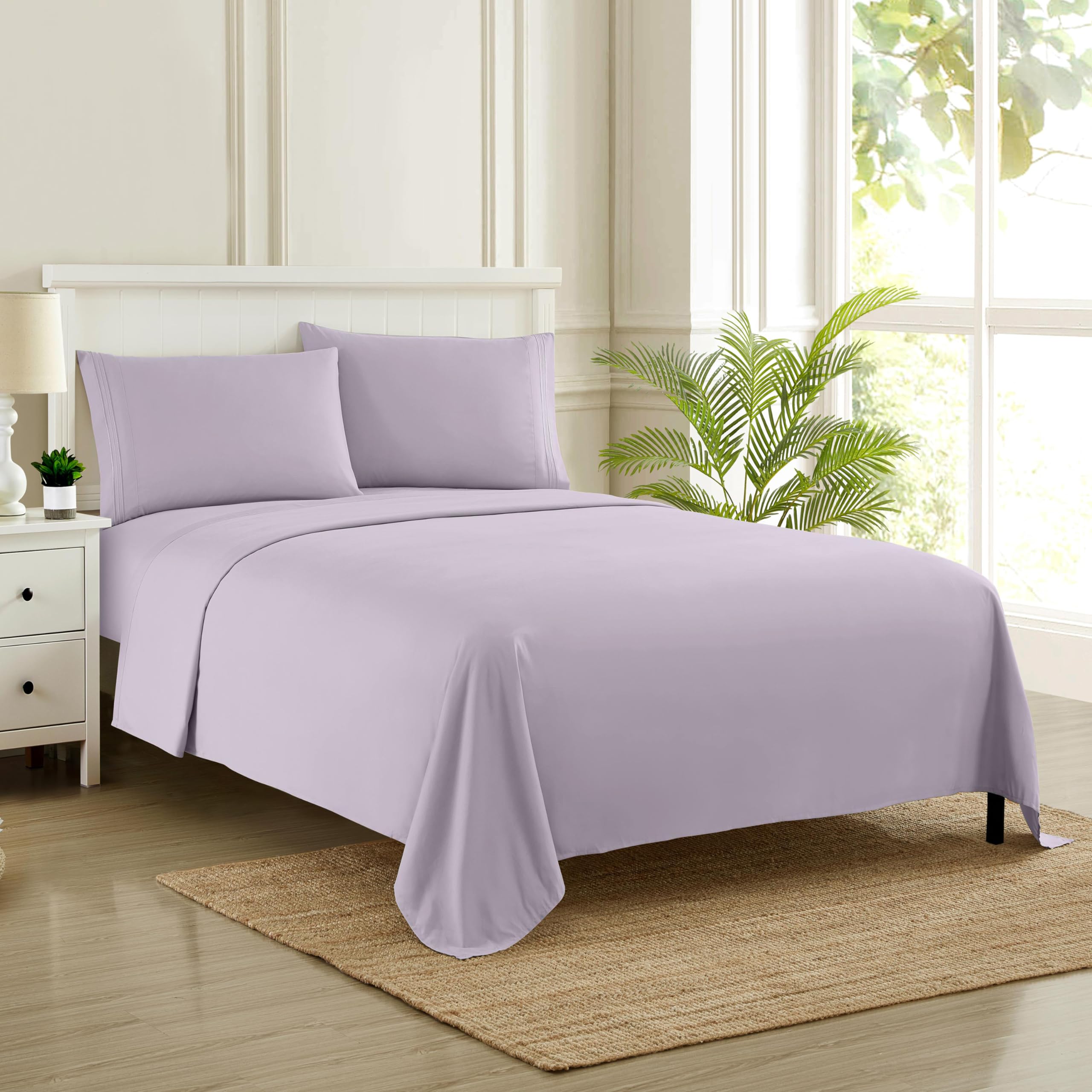 Juego De Sábanas Sweet Home Collection 1800 Supreme Full Lilac - Venta Internacional.