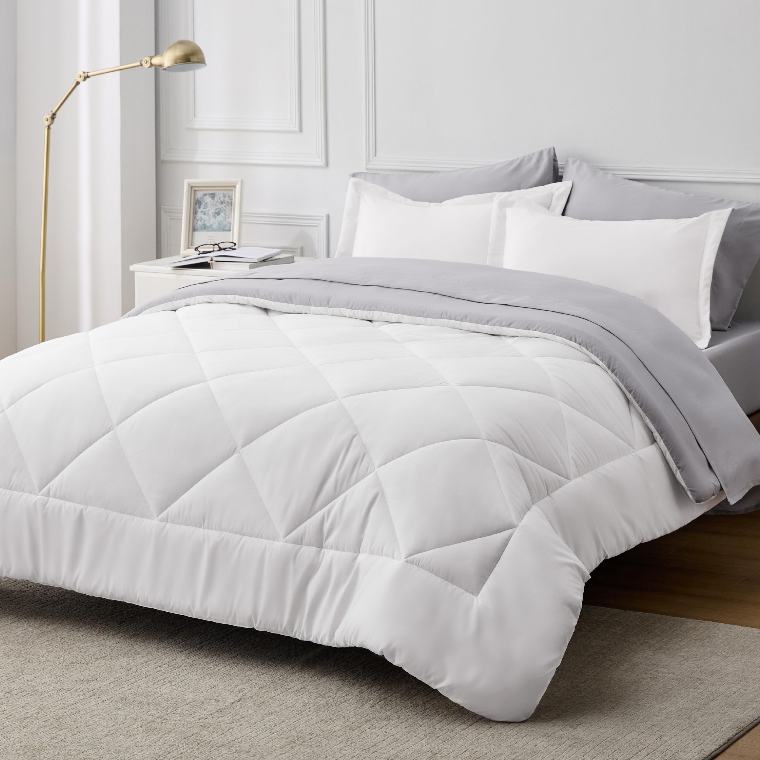 Foto 2 pulgar | Juego de Ropa para Cama Bedsure Queen Reversible Blanco 7 Piezas - Venta Internacional