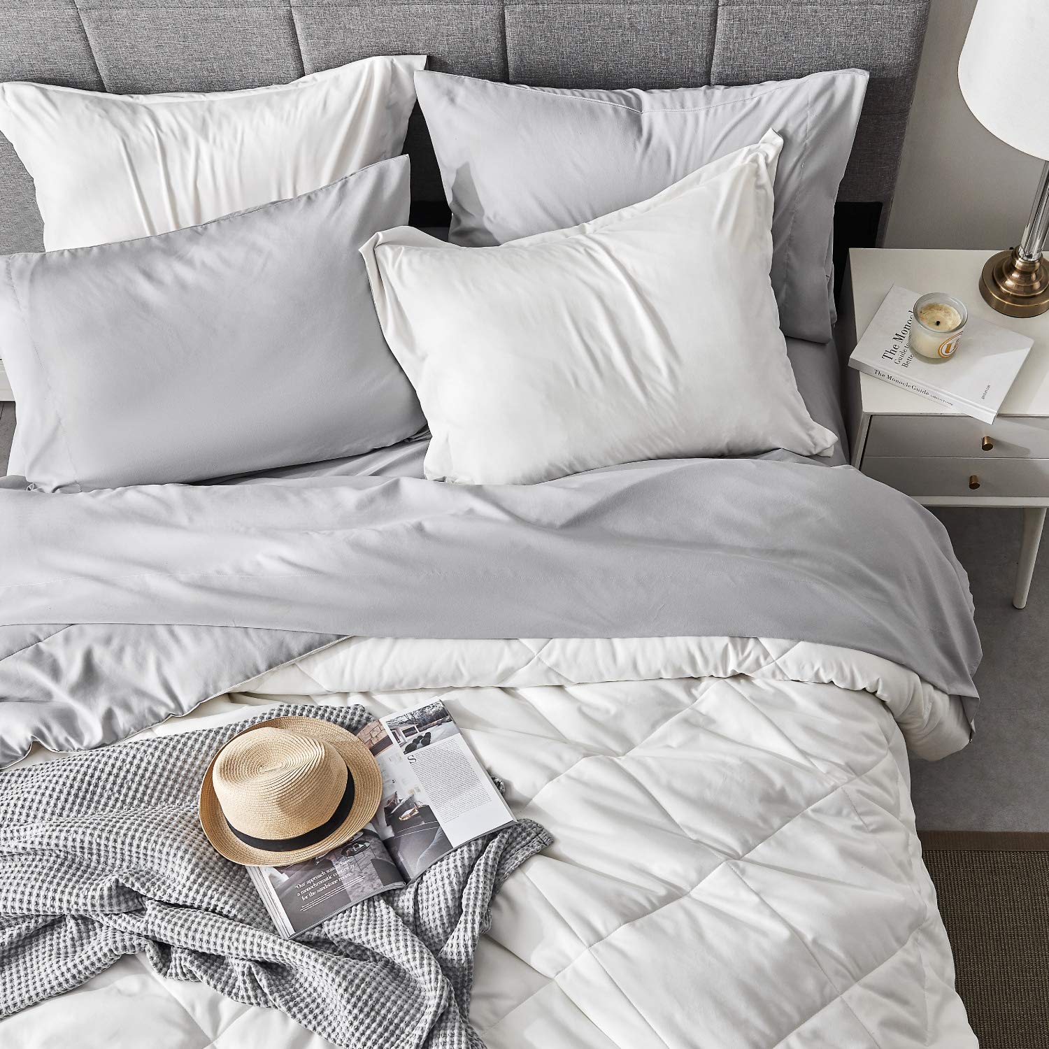 Foto 3 pulgar | Juego de Ropa para Cama Bedsure Queen Reversible Blanco 7 Piezas - Venta Internacional