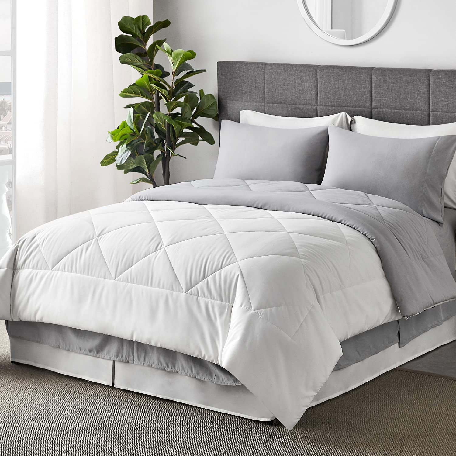 Foto 7 pulgar | Juego de Ropa para Cama Bedsure Queen Reversible Blanco 7 Piezas - Venta Internacional