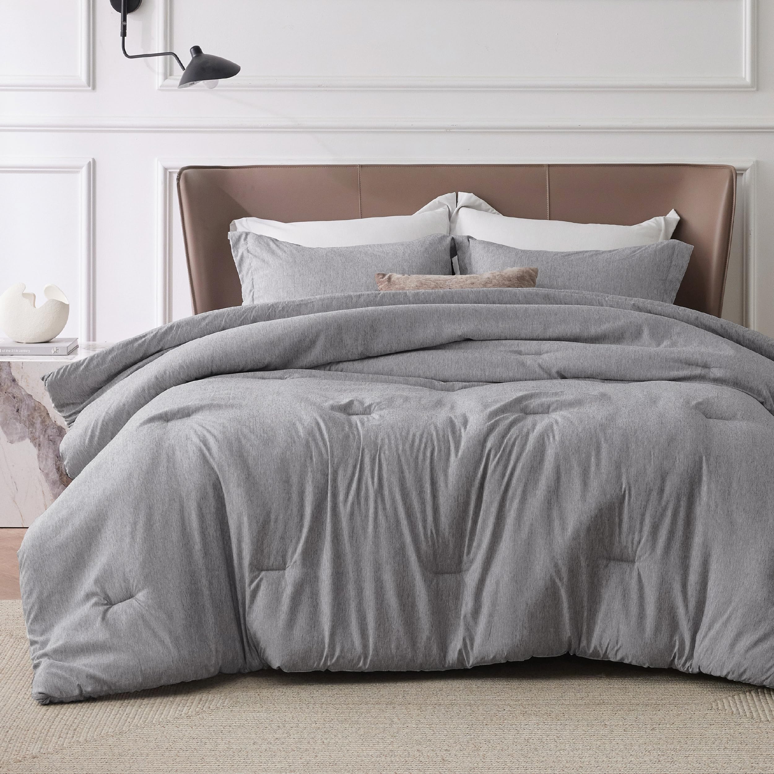 Foto 1 | Juego de Edredón Bedsure Oversize King Gris Oscuro 3 Piezas - Venta Internacional