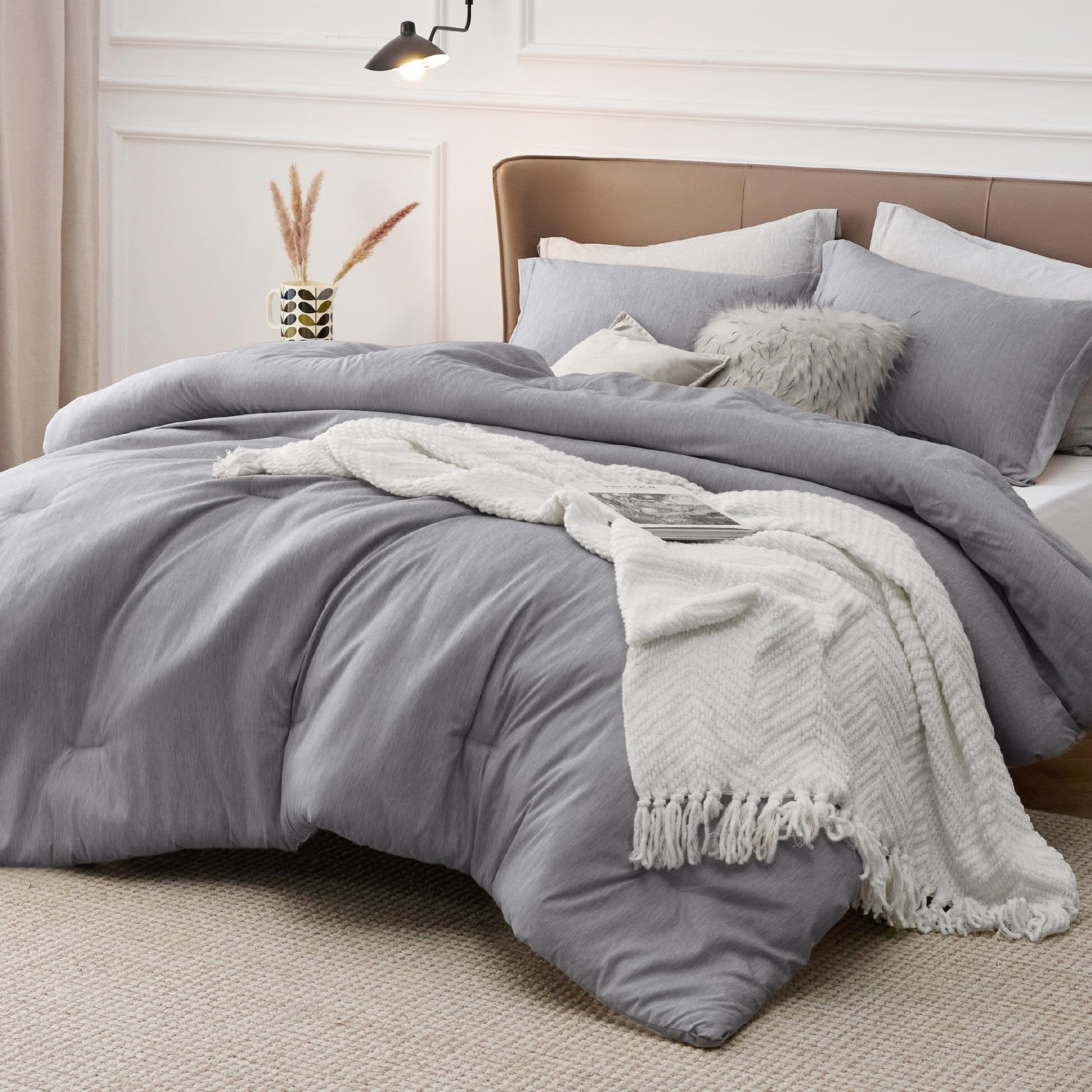 Foto 5 pulgar | Juego de Edredón Bedsure Oversize King Gris Oscuro 3 Piezas - Venta Internacional
