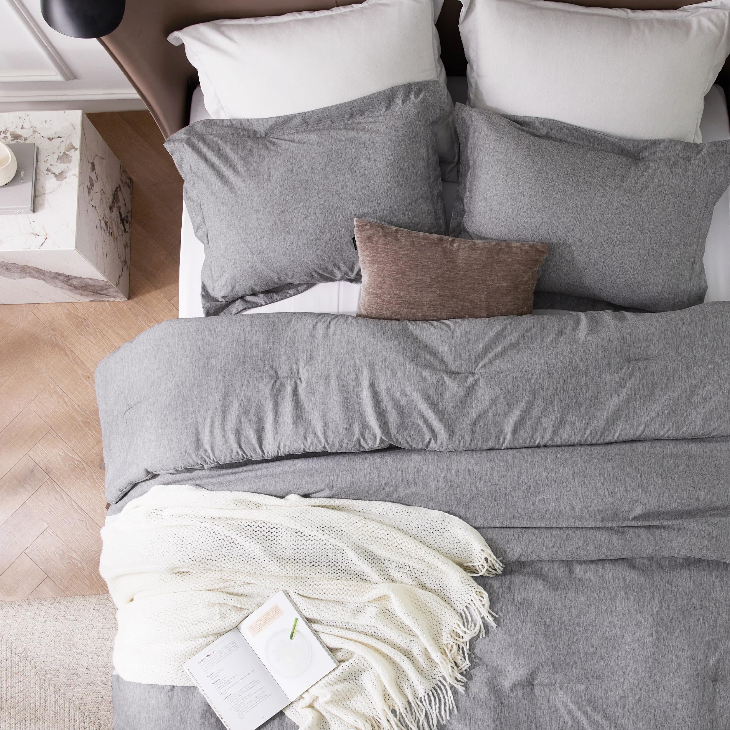 Foto 7 pulgar | Juego de Edredón Bedsure Oversize King Gris Oscuro 3 Piezas - Venta Internacional