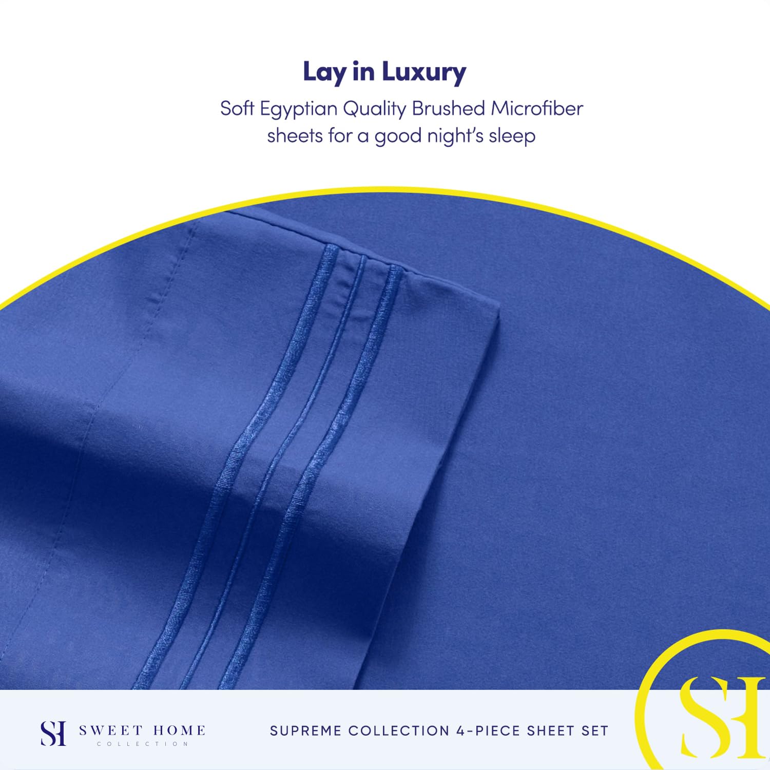 Foto 6 | Sábanas Sweet Home Collection Supreme Queen Blue - Venta Internacional.
