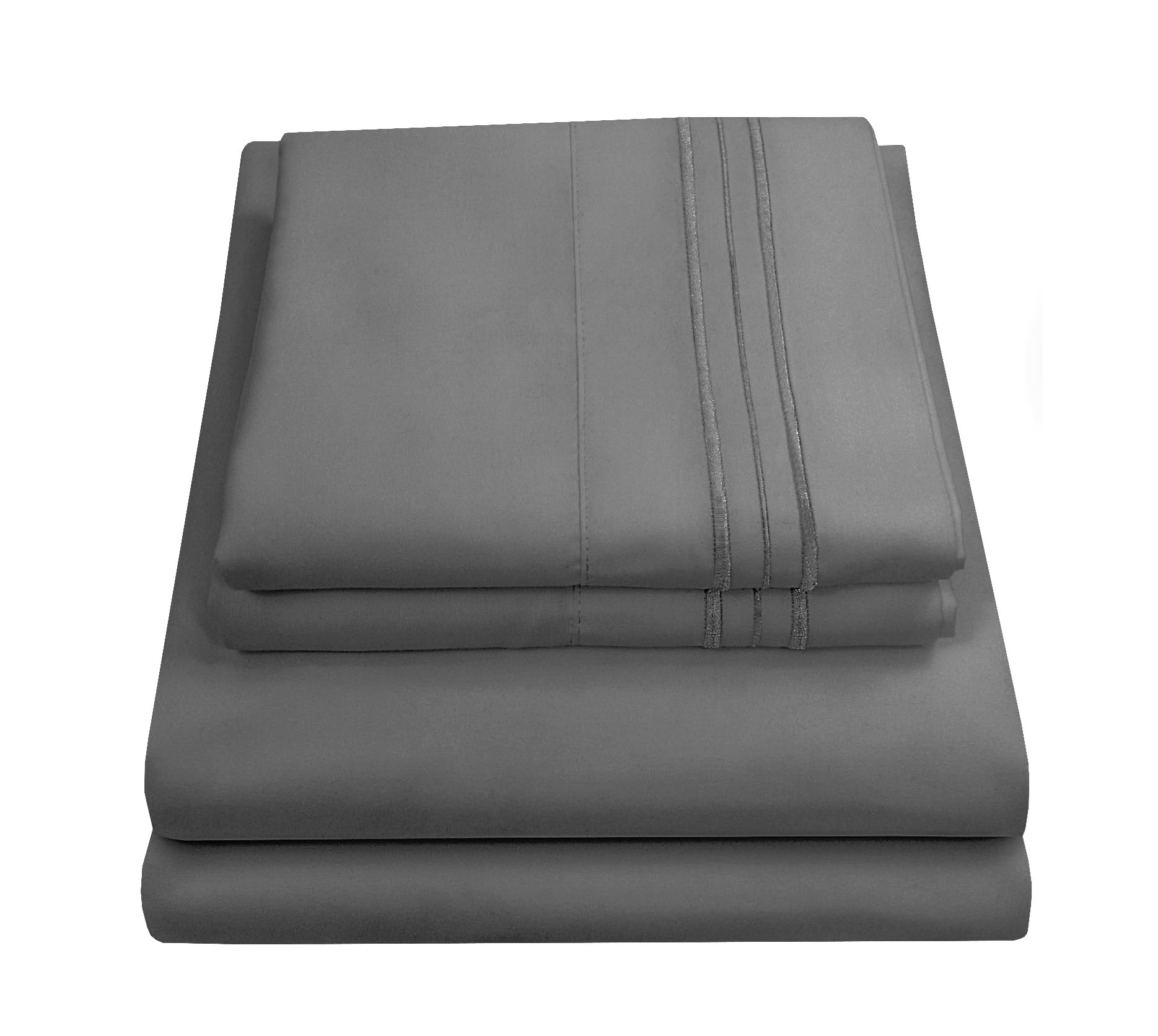 Juego De Sábanas Sweet Home Collection 1800 Supreme Twin Grey - Venta Internacional.