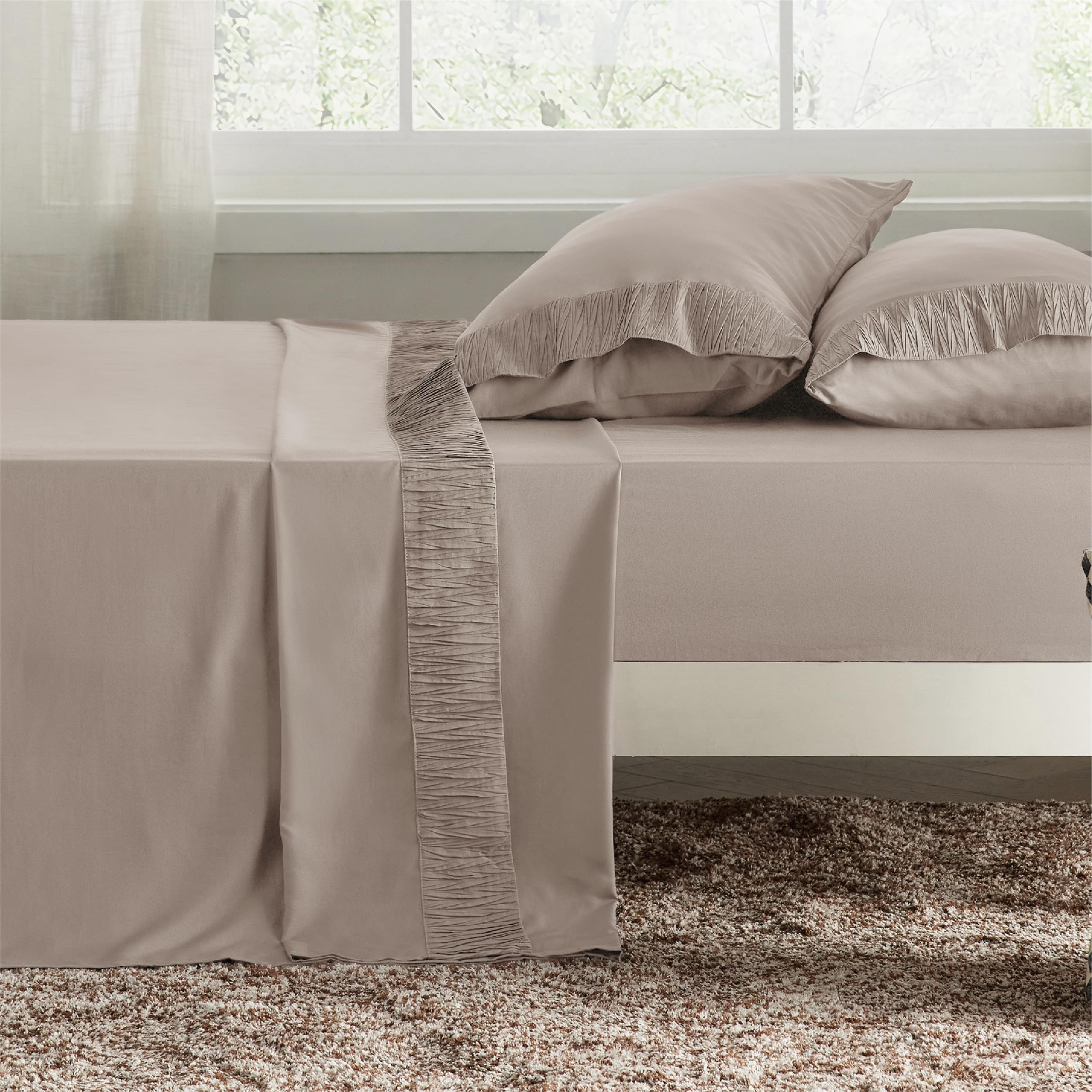 Foto 4 pulgar | Juego de Sábanas Bedsure Queen Size 4 Piezas Caqui - Venta Internacional